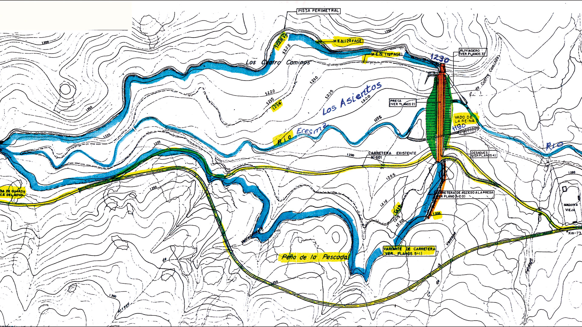 Mapa embalse Vado de la Reina