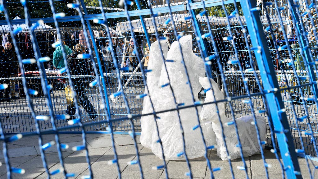 Luces de Navidad. Instalación del belén