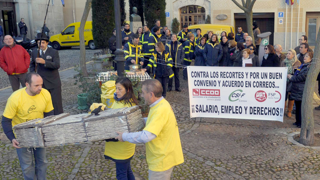 manifestacion de correos en noviembre de 2014