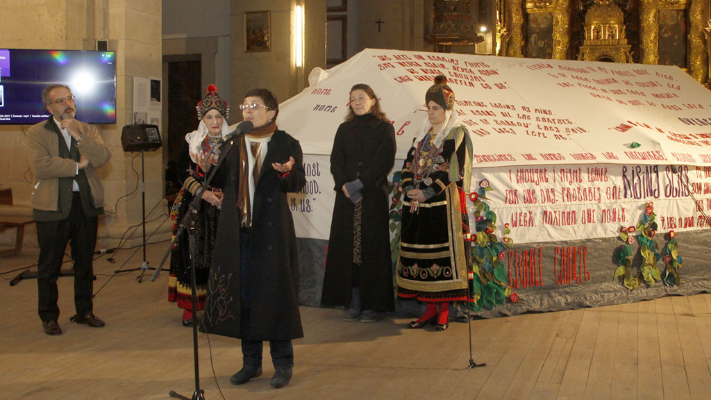 Marife Santiago, interviniendo en el acto. / N. Llorente