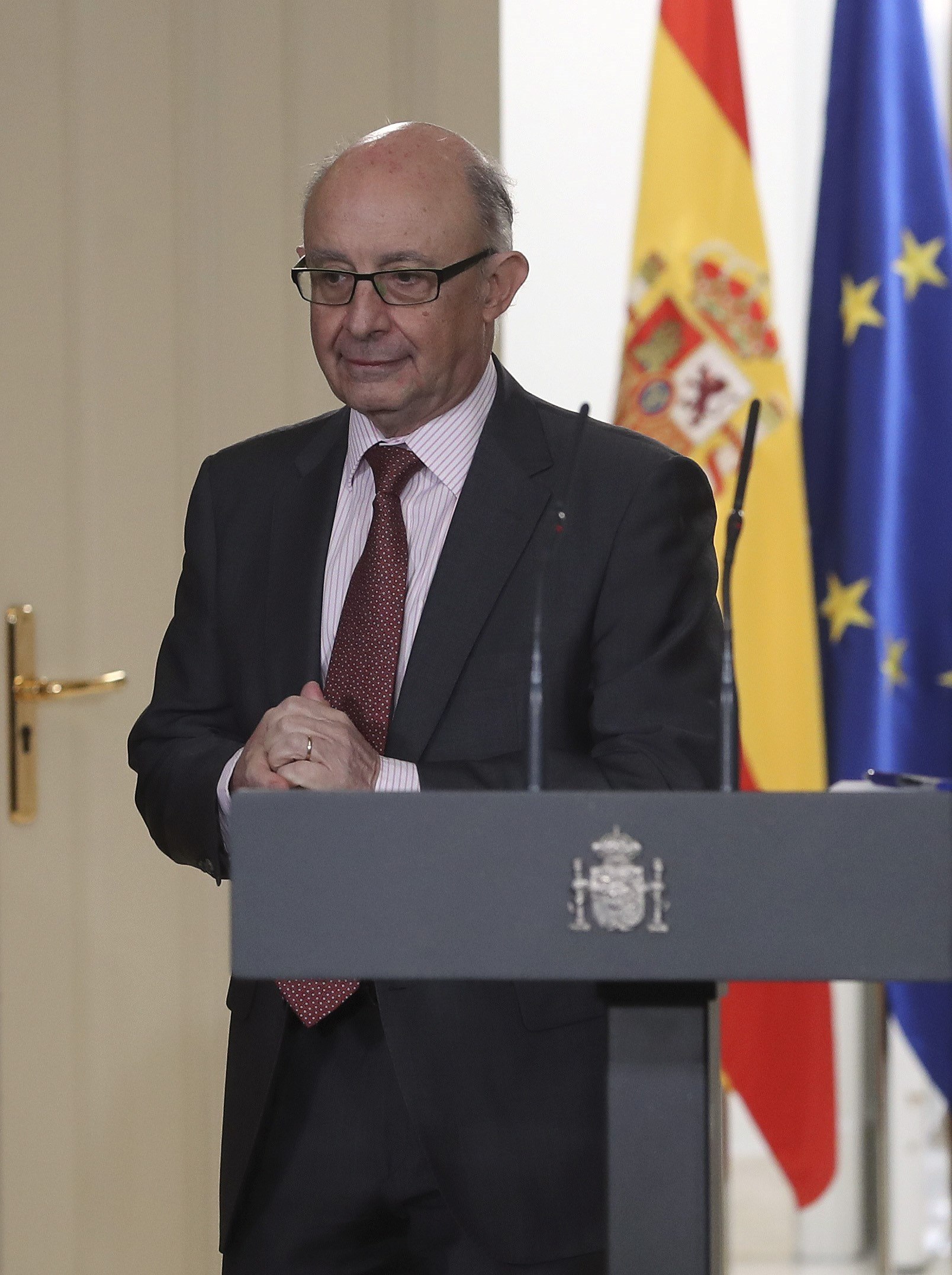 El ministro de Hacienda, Cristóbal Montoro, en una rueda de prensa.