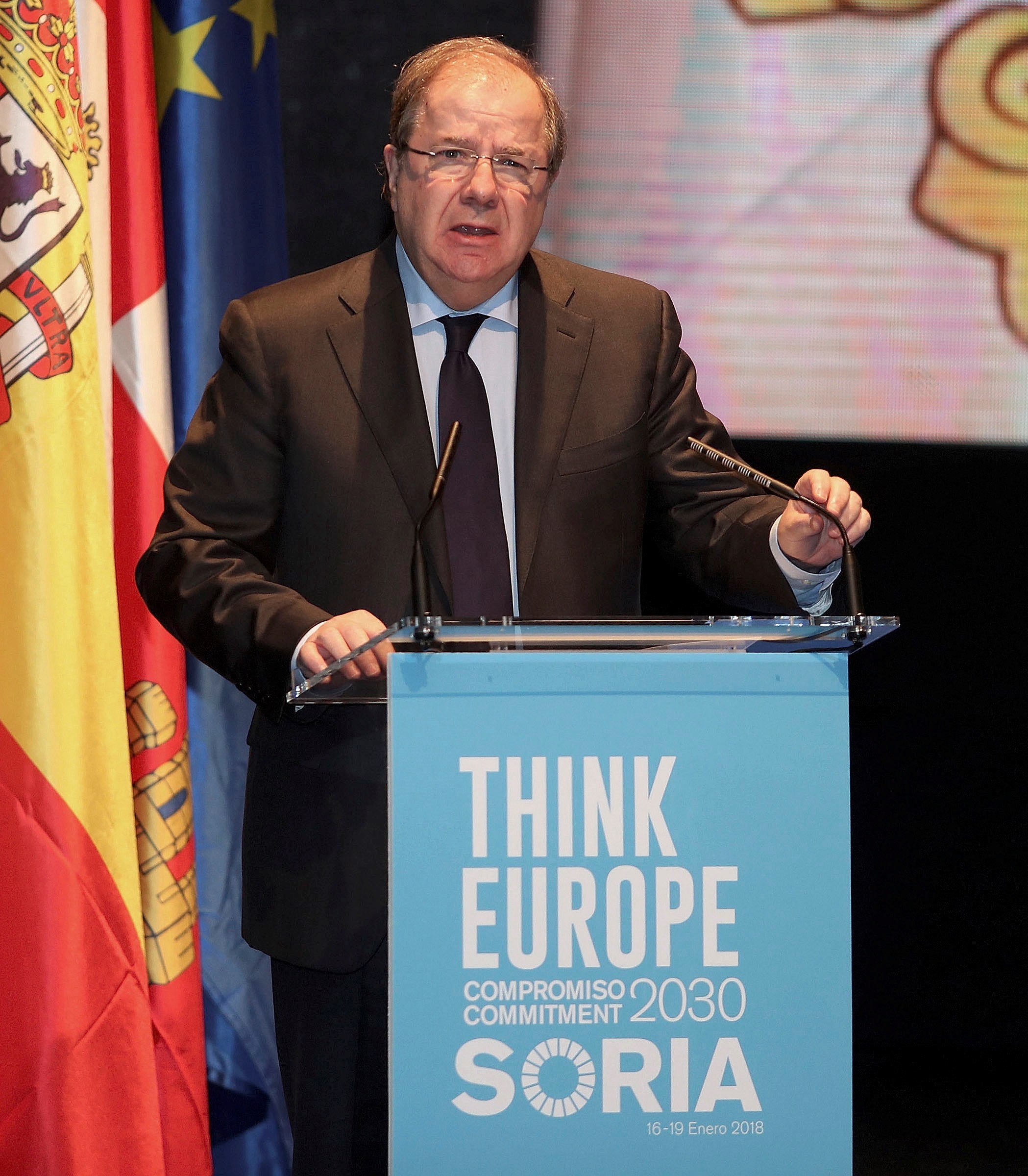 El presidente de Castilla y León, Juan Vicente Herrera, interviene en la inauguración del foro ‘Think Europe’.