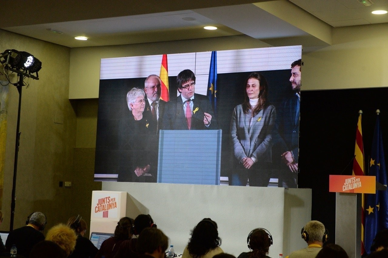 Un acto del expresidente de la Generalitat de Cataluña Carles Puigdemont. / europa press