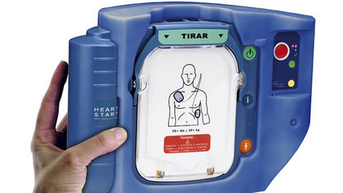 Un desfibrilador de fácil uso, similar a los que disponen en el Real Sitio.