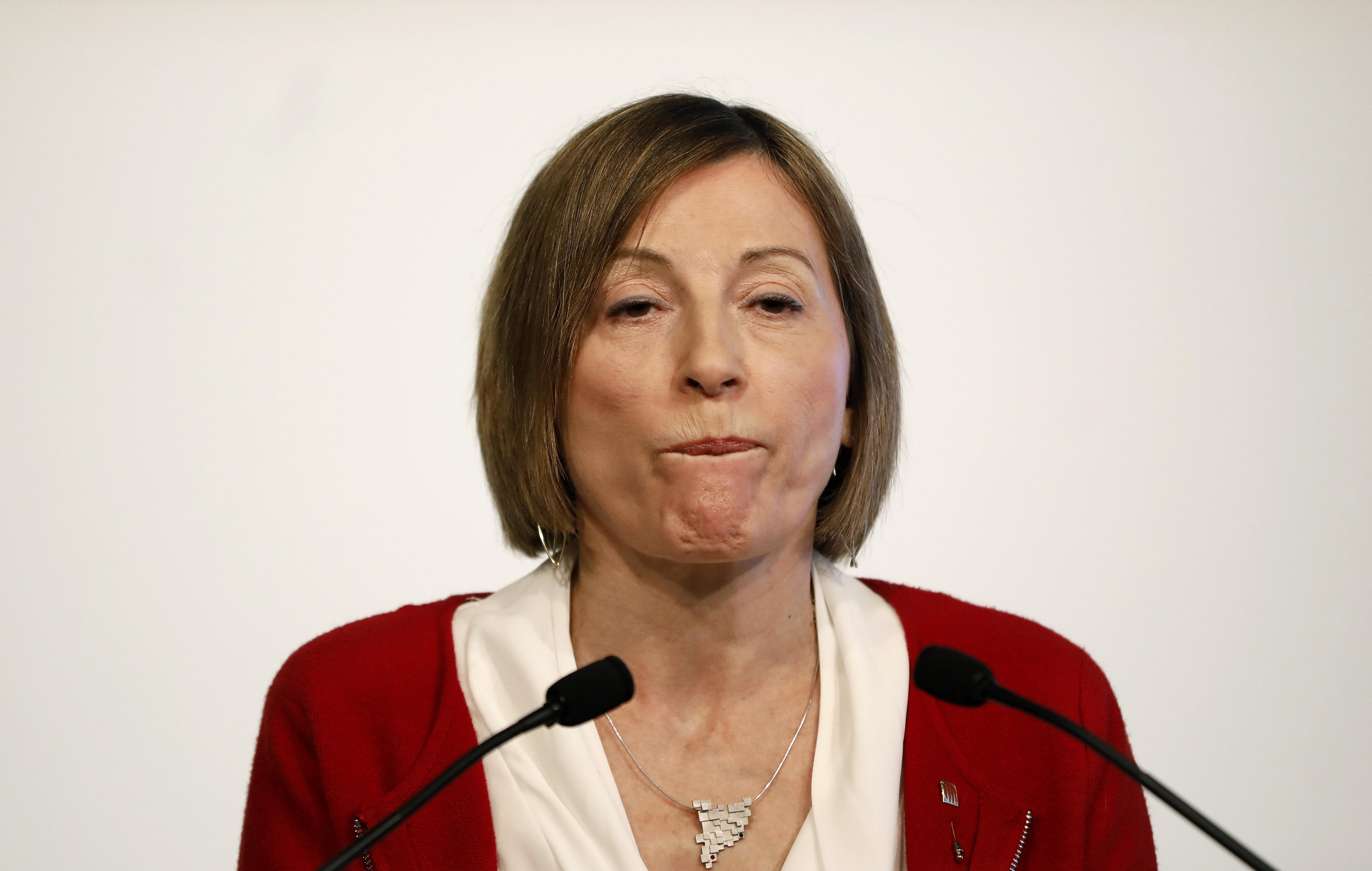 La todavía presidenta de la cámara catalana, Carme Forcadell.