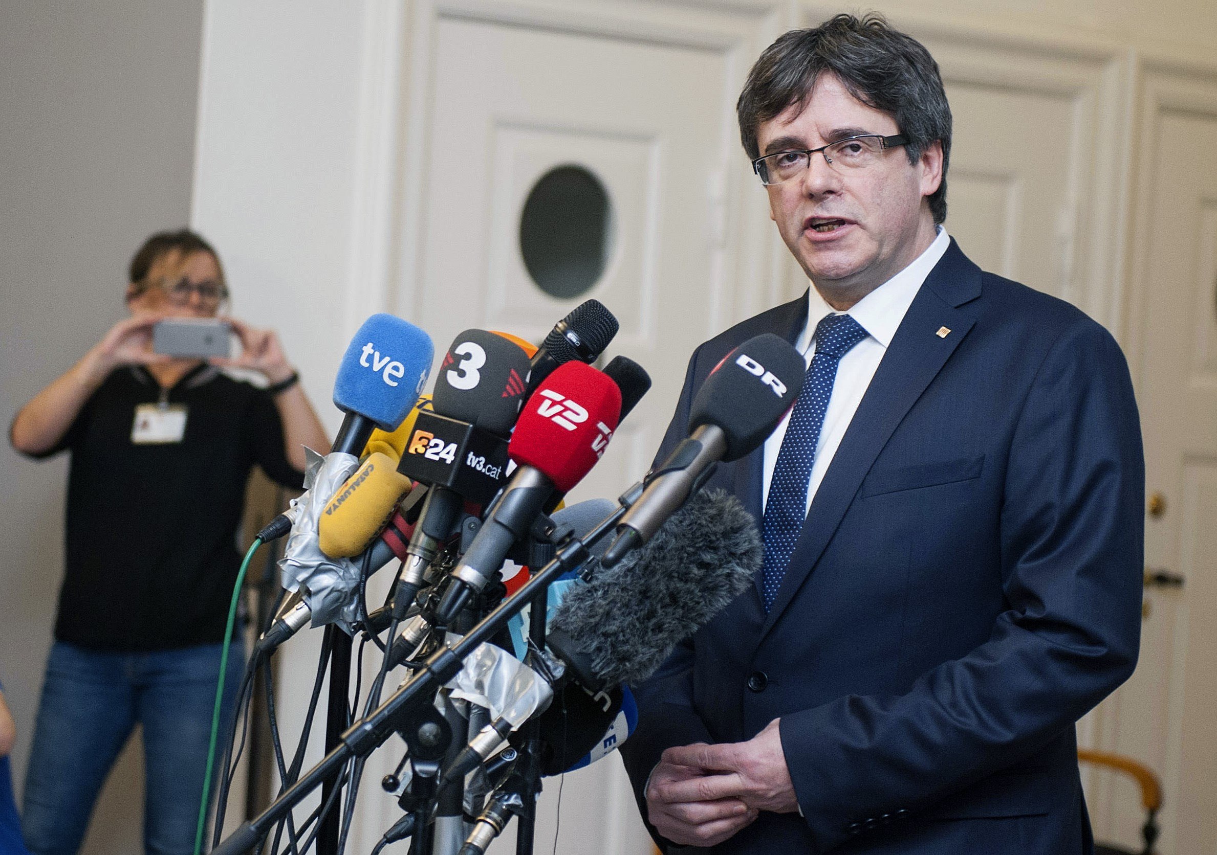 Carles Puigdemont durante su comparecencia desde Copenhague.