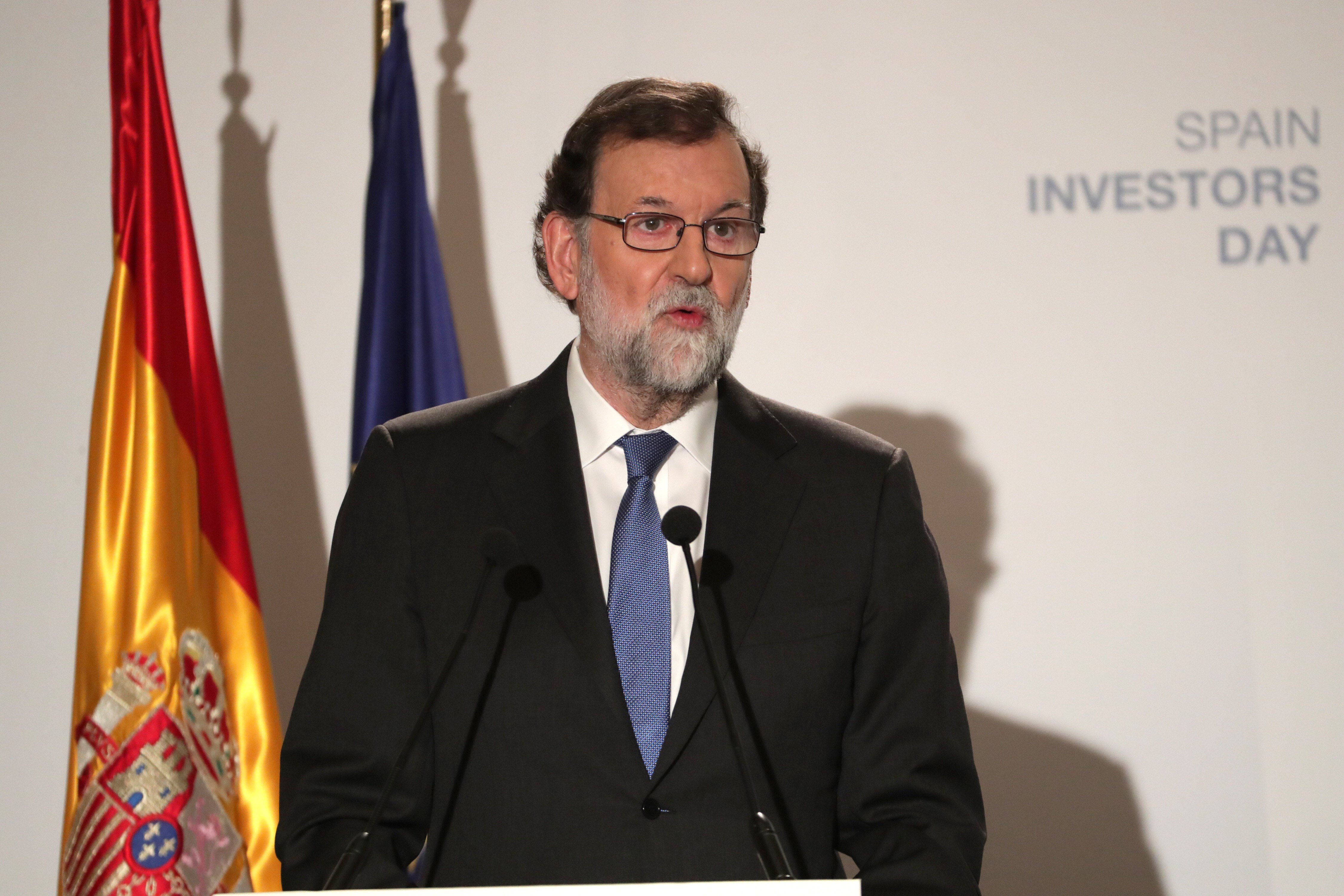El presidente del Gobierno, Mariano Rajoy, durante su intervención.