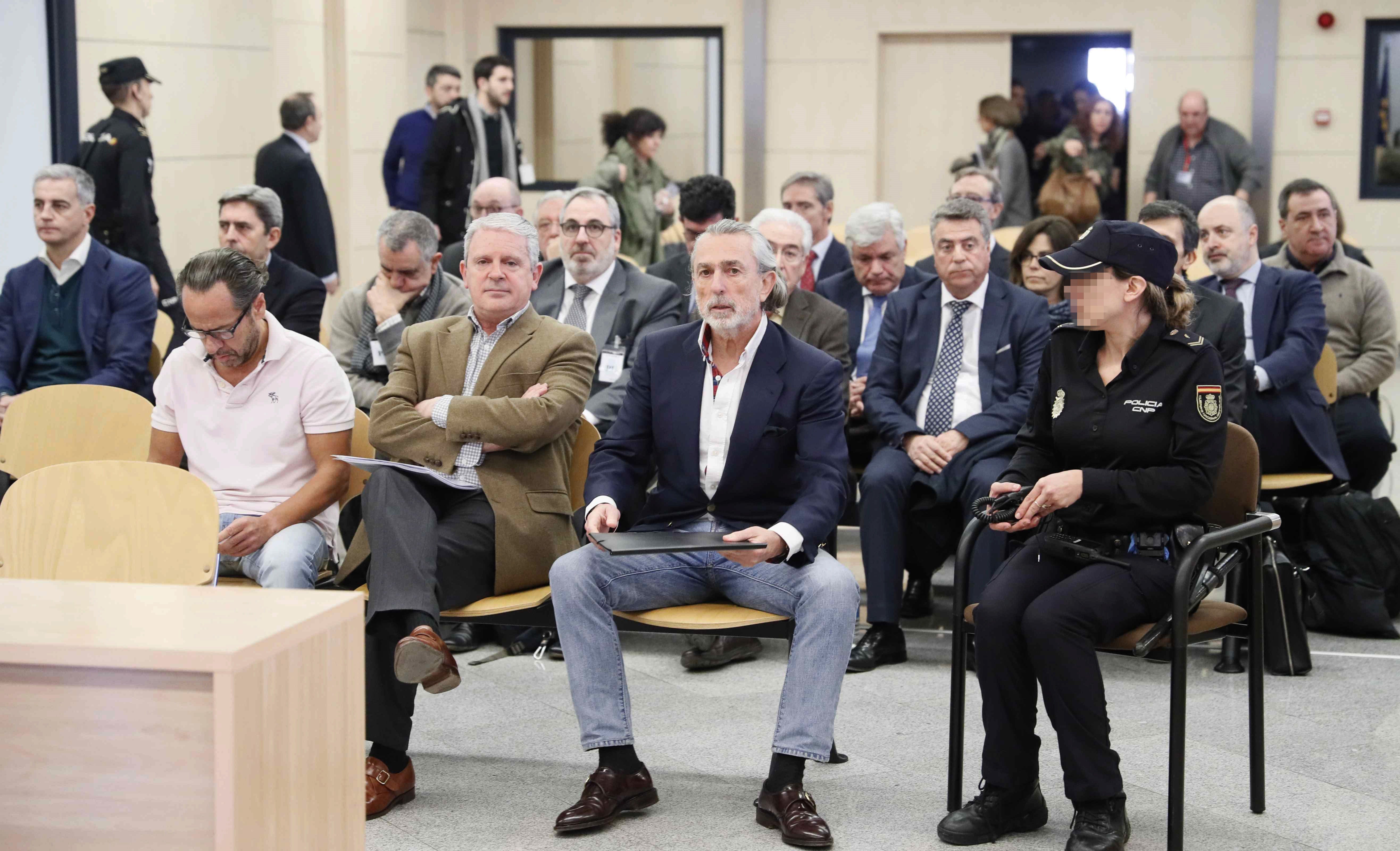 Álvaro Pérez Alonso ‘El Bigotes’, Pablo Crespo, y Francisco Correa, durante el juicio en la Audiencia Nacional.