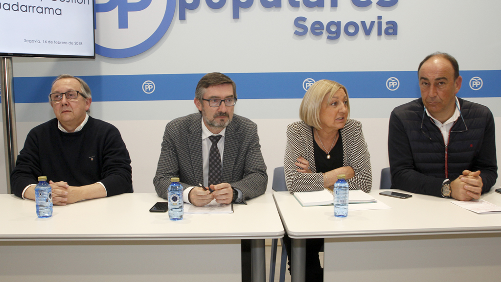 López-Escobar, Arranz, Sanz y De Vicente, en la sede del PP. / Nerea Llorente