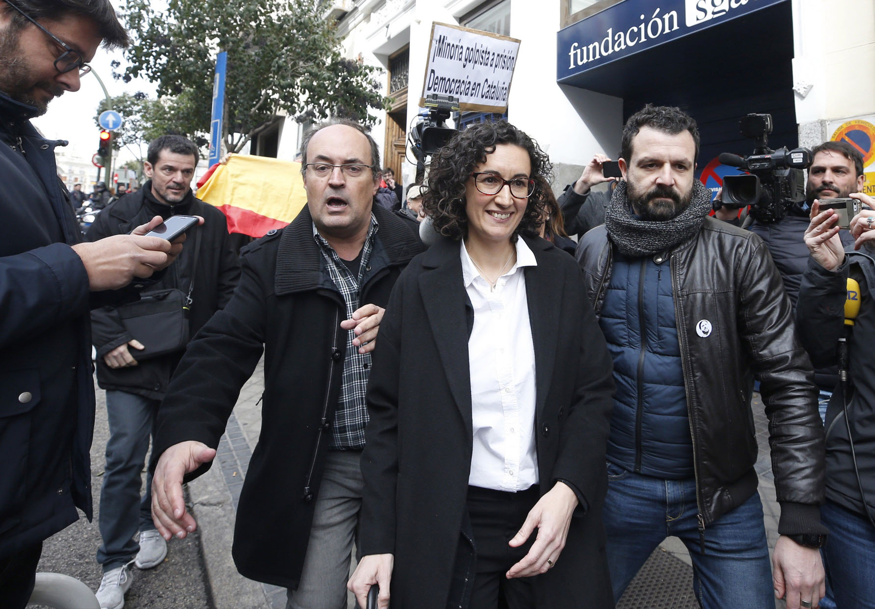 La secretaria general de ERC, Marta Rovira, a su salida del Tribunal Supremo tras declarar ante el juez Pablo Llarena.