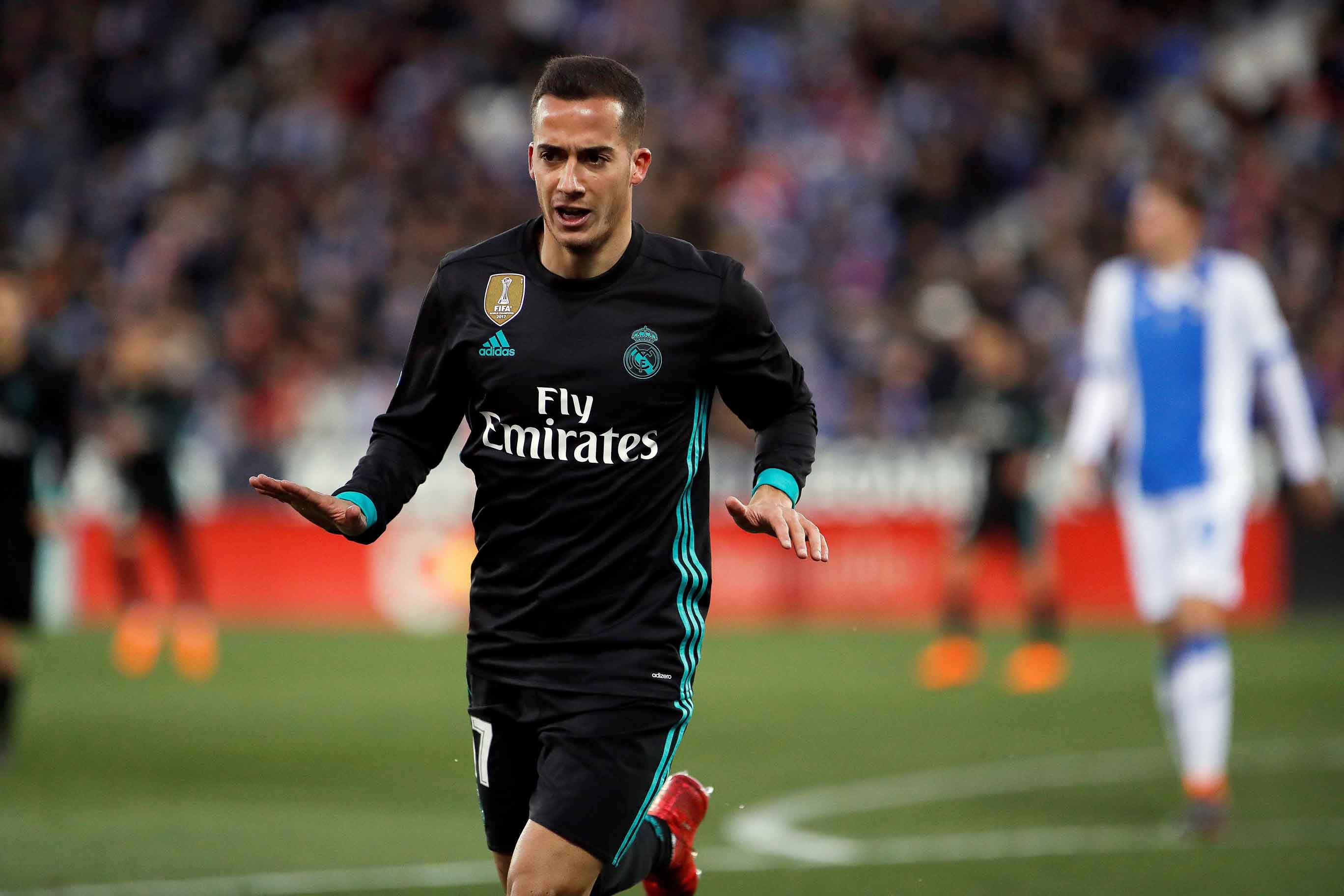 Lucas Vázquez hace un gesto de tranquilidad después de igualar en el minuto 10 el tanto inicial del Leganés.