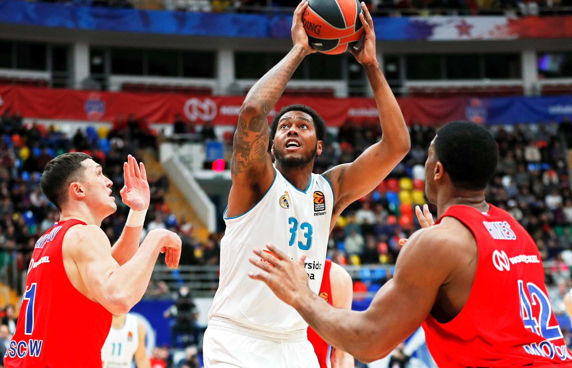 Trey Thompkins fue uno de los más destacados en el intento de remontada del Real Madrid en Moscú ante el CSKA.
