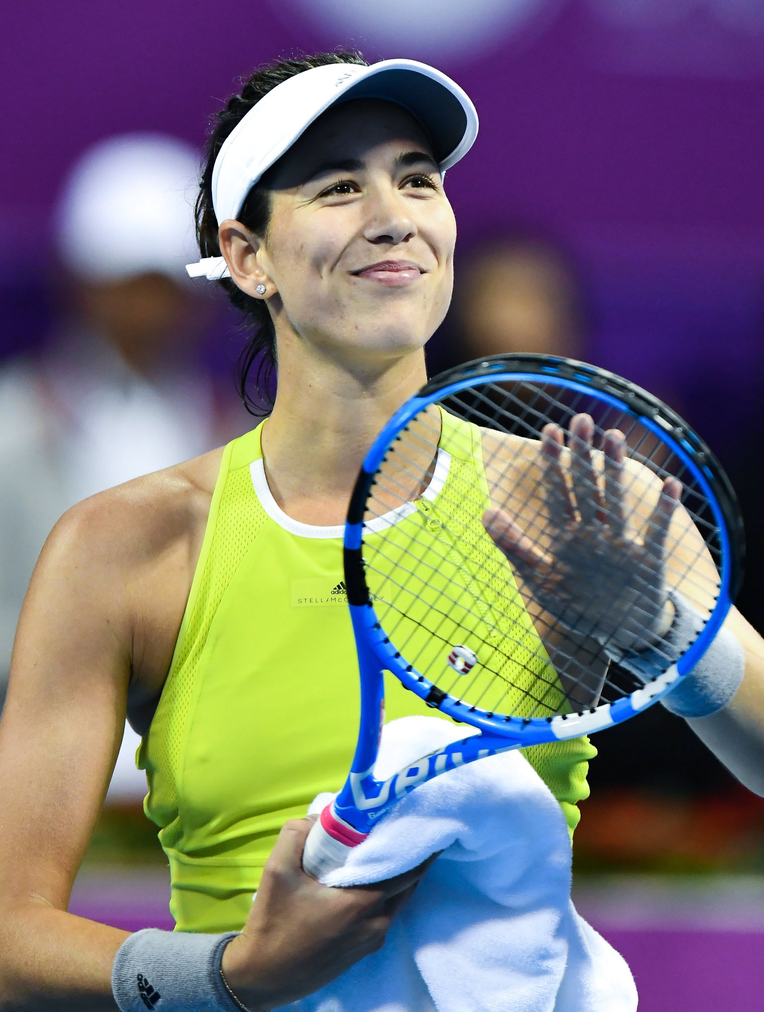 Garbiñe Muguruza celebra su triunfo ante Caroline Garcia.