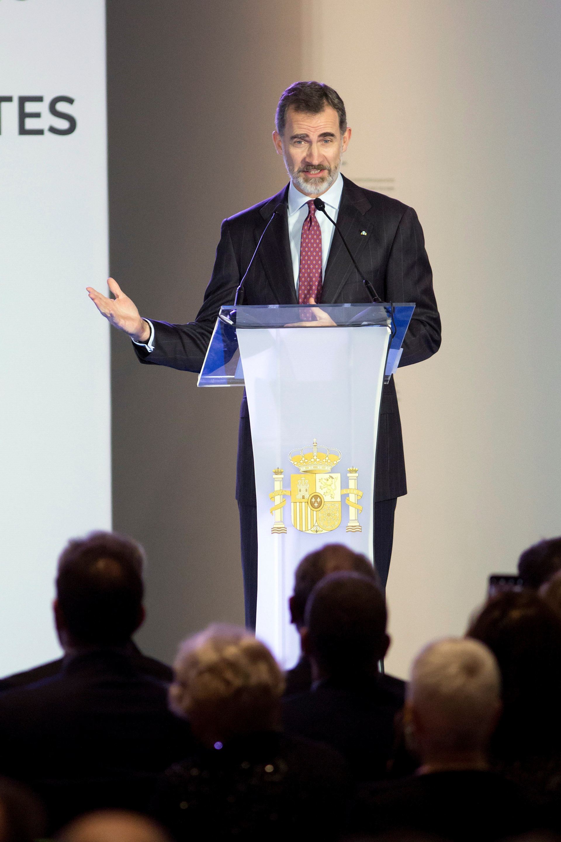 Felipe VI durante su discurso en la entrega de las Medallas a las Bellas Artes.
