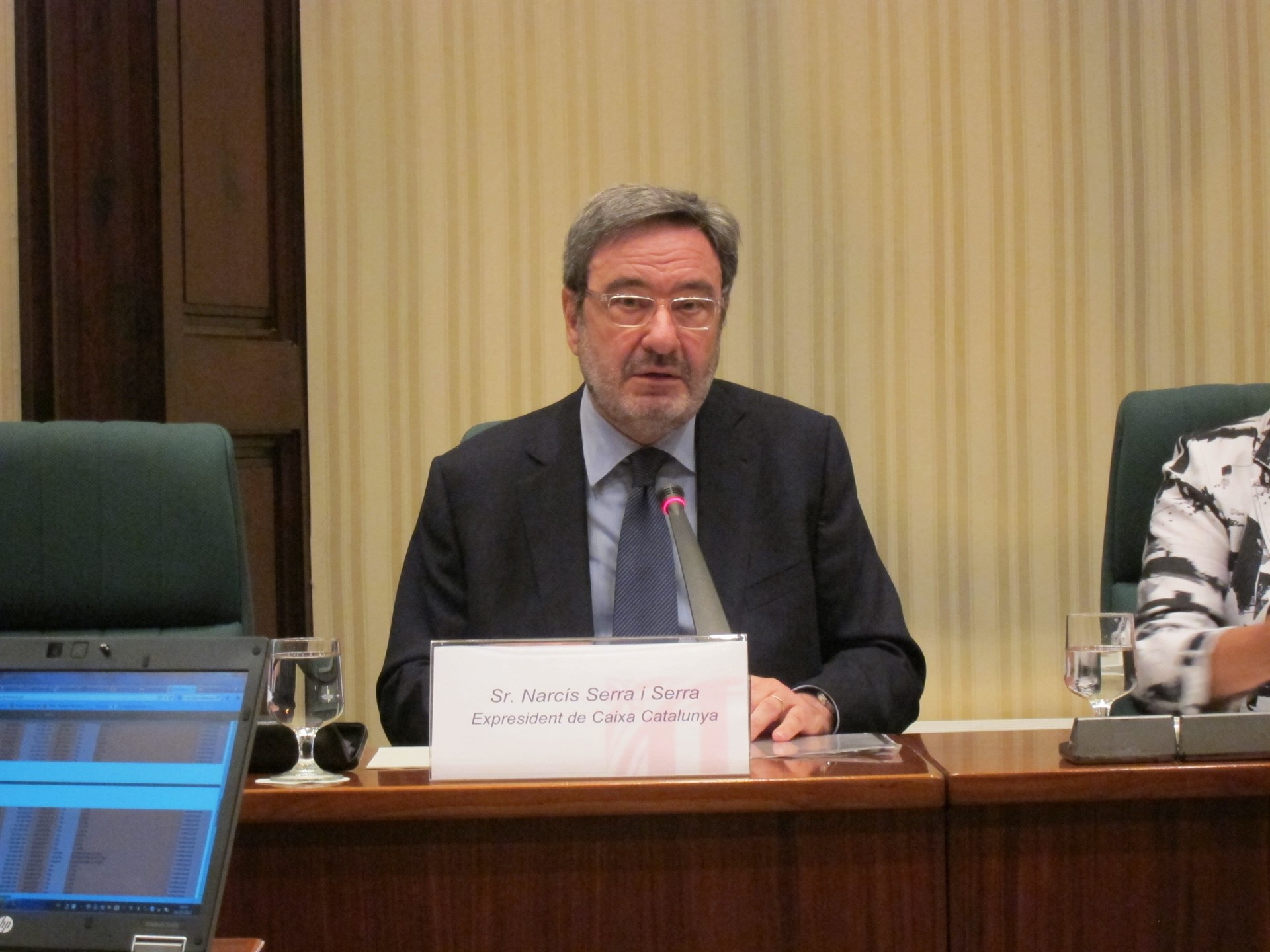 El expresidente de CaixaCataluña, Narcís Serra, en una imagen de archivo durante su comparecencia.