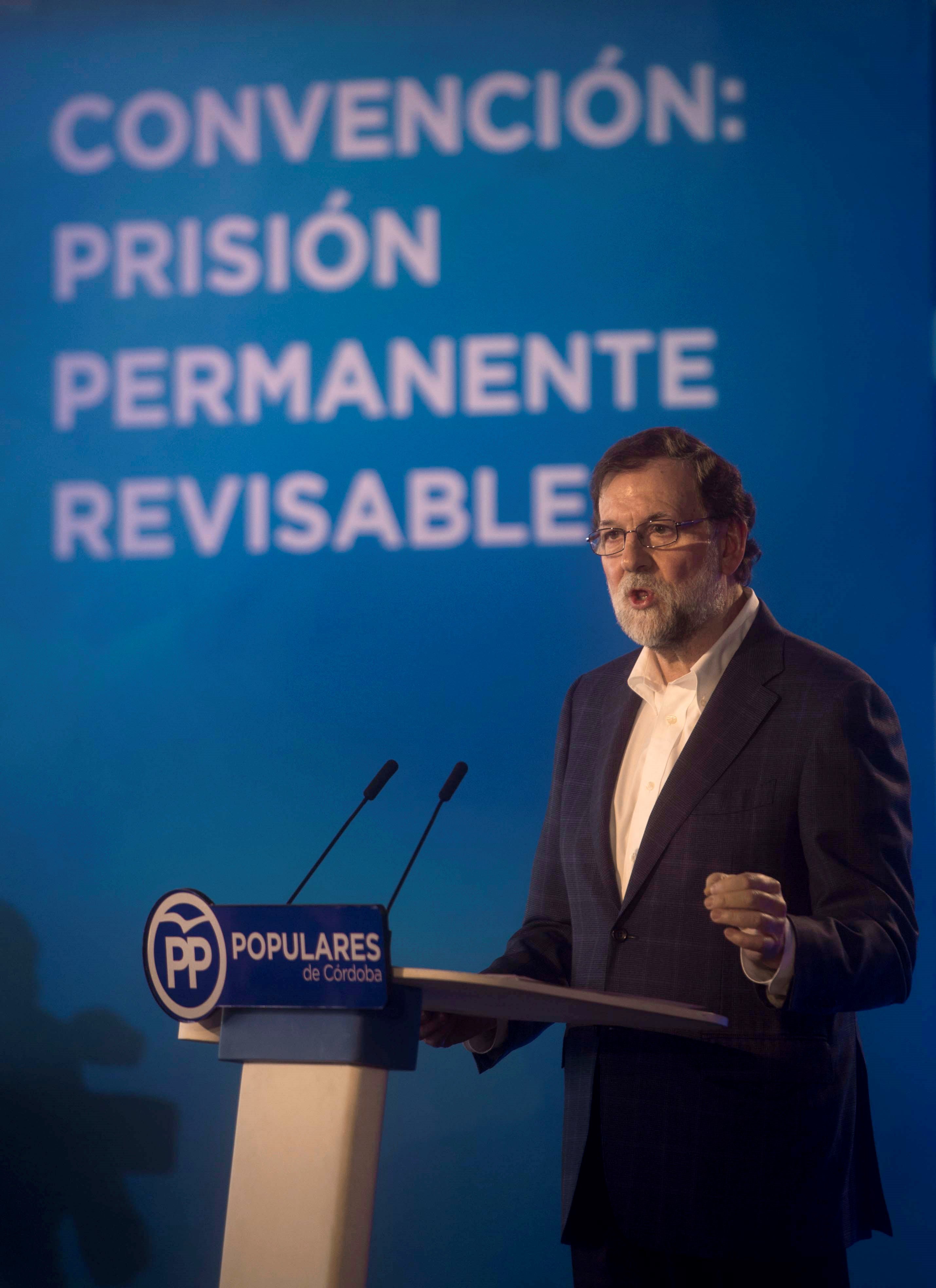 El presidente del Gobierno, Mariano Rajoy, durante su intervención.