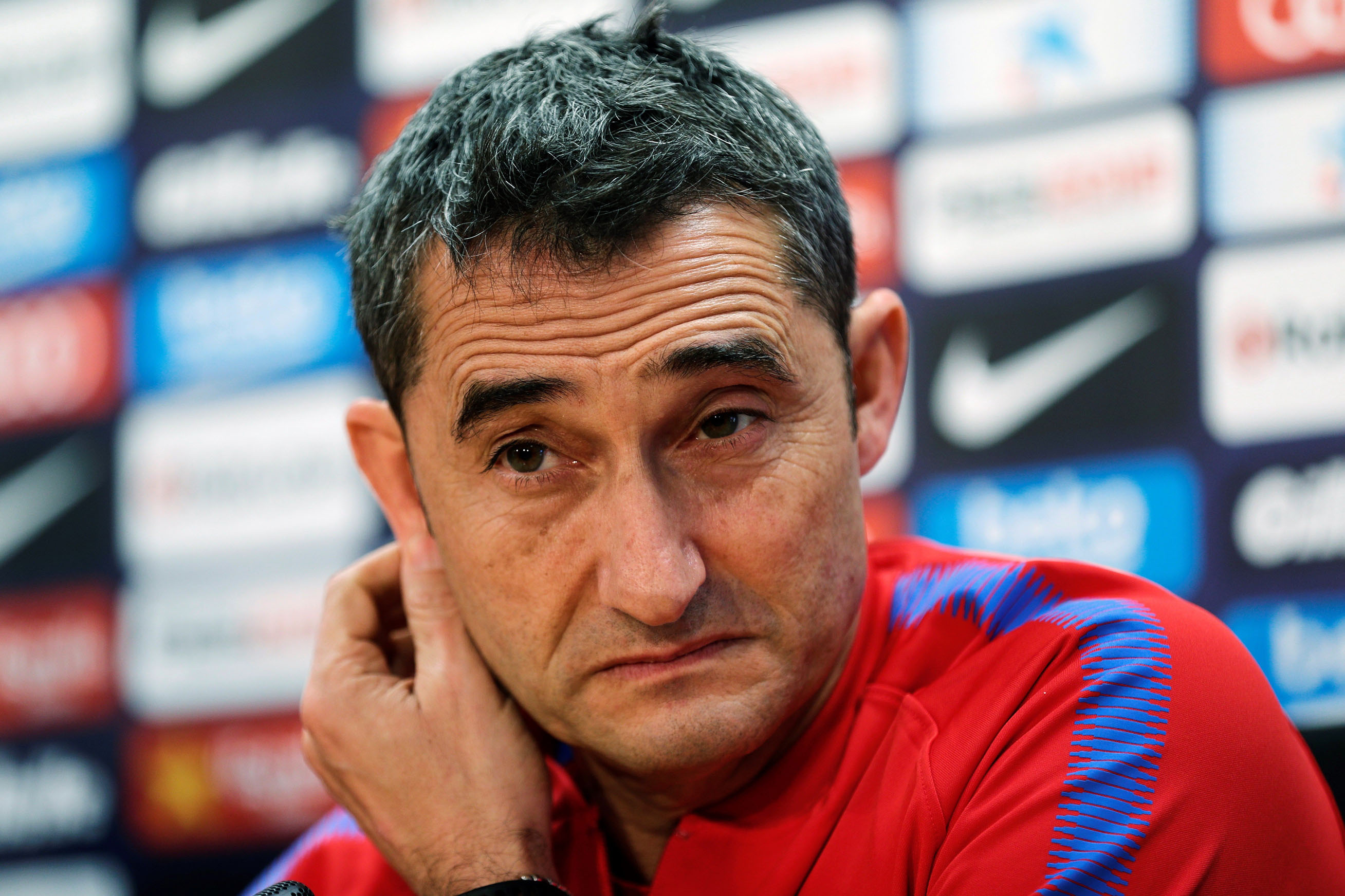 Ernesto Valverde, en rueda de prensa.