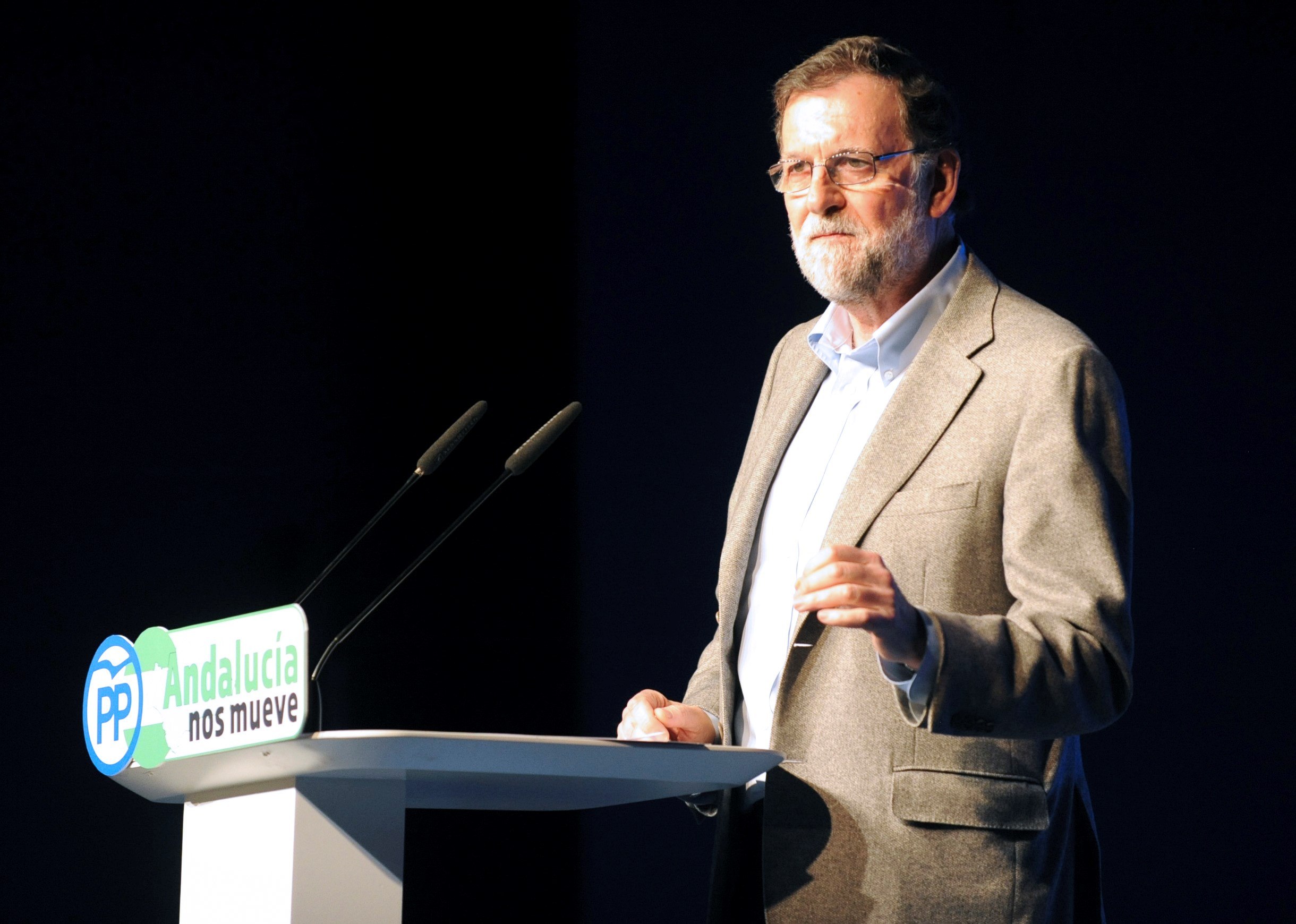 El jefe del Ejecutivo, Mariano Rajoy en el acto de presentación de los candidatos a las alcaldías de capitales andaluzas.