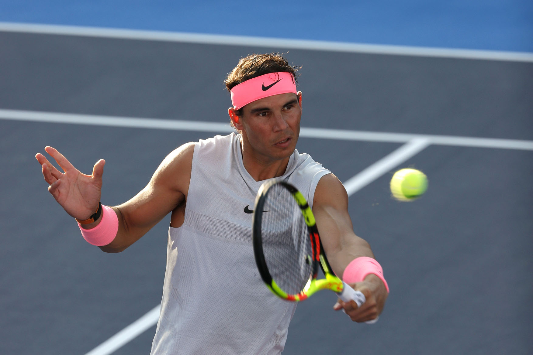 Rafa Nadal iba a reaparecer en Acapulco, pero una recaída de la lesión que sufrió en Australia se lo impidió.