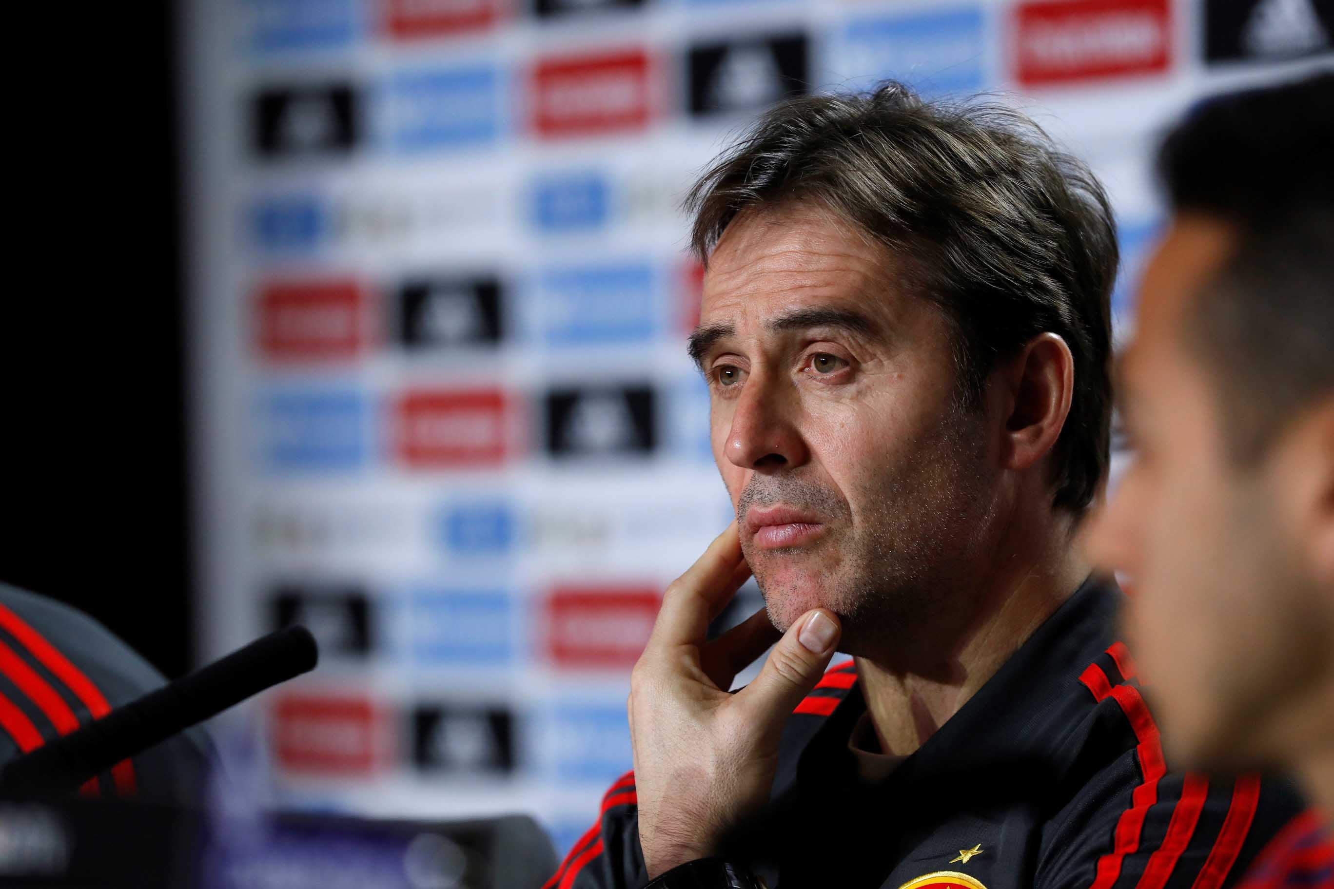 Julen Lopetegui, ayer en la rueda de prensa previa al partido.