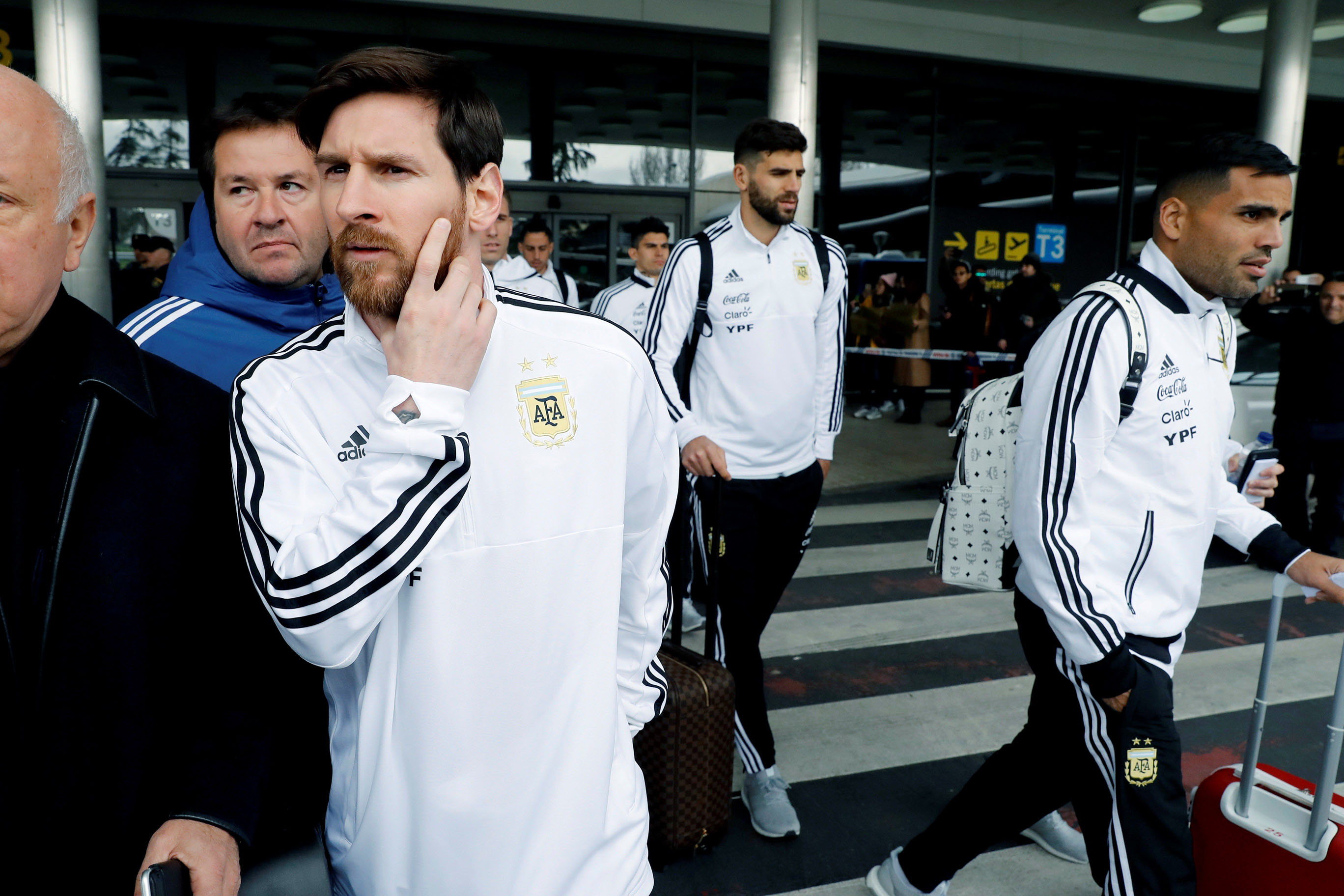 Messi, a su llegada a Madrid.