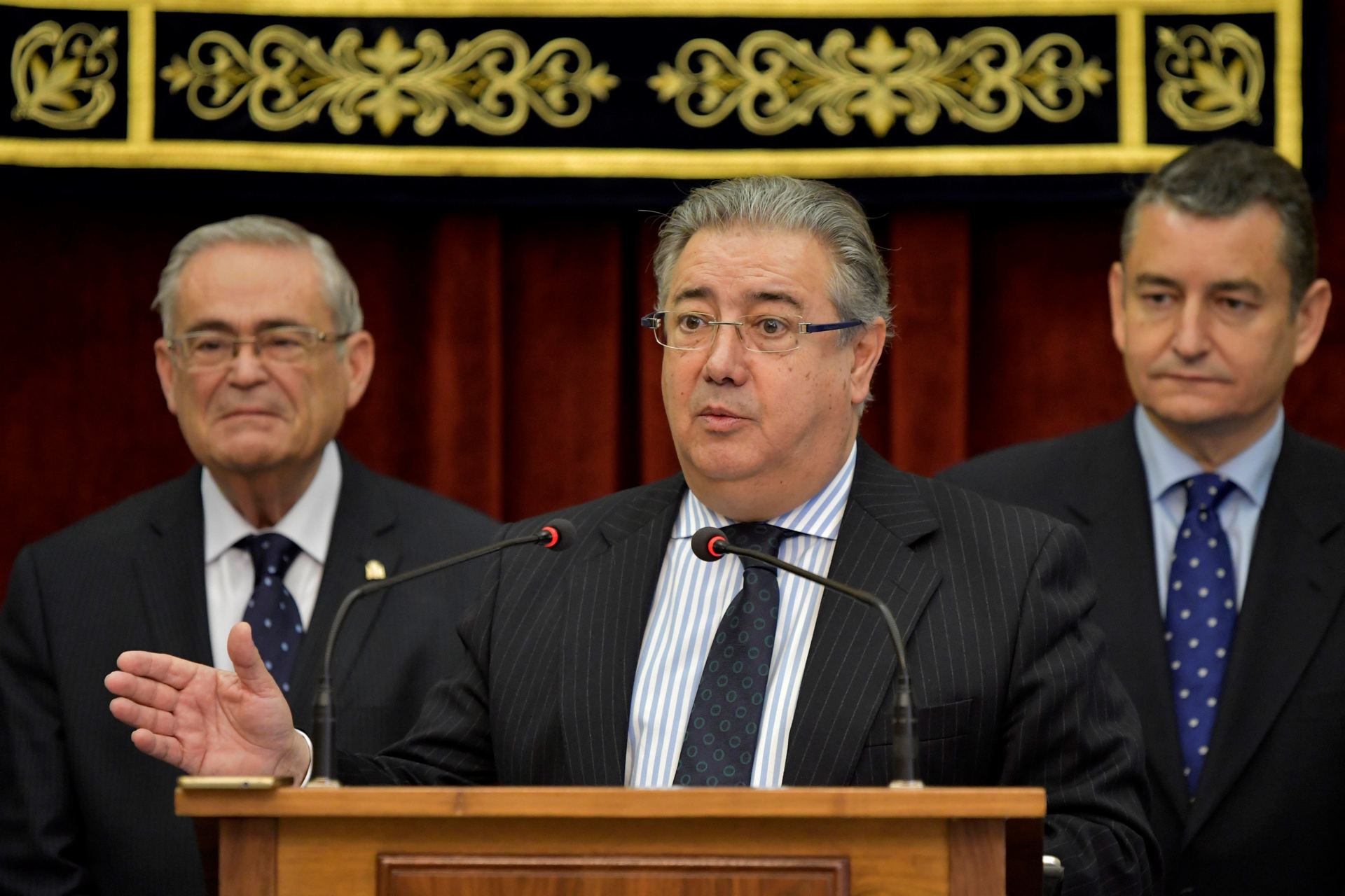 El ministro del Interior, Juan Ignacio Zoido, durante la presentación del Informe de Personas Desaparecidas.