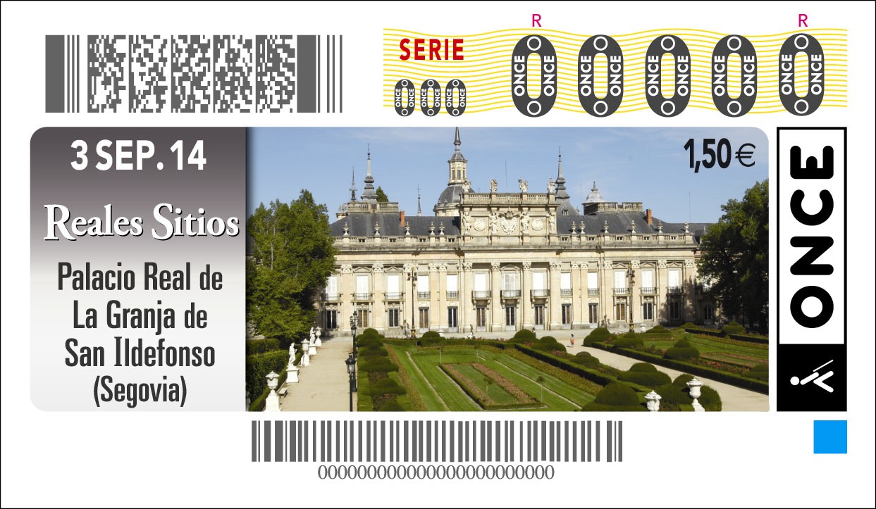 El Palacio Real de La Granja ya fue protagonista del cupón de la ONCE.