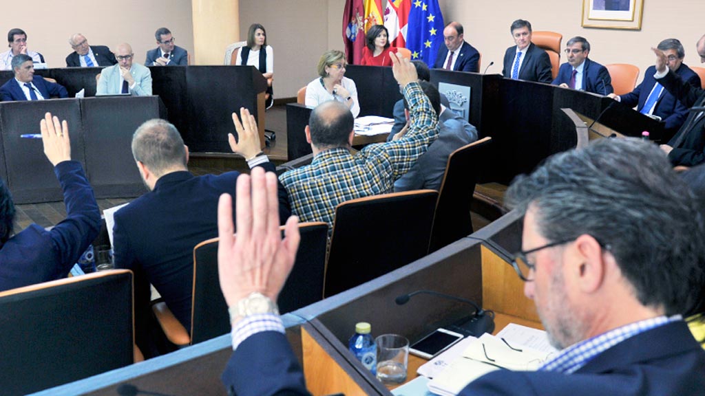 Los diputados, durante la votación de uno de los puntos. / kamarero