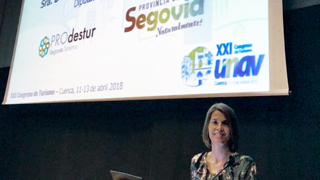 La diputada de Prodestur, durante la presentación en Cuenca. / el adelantado