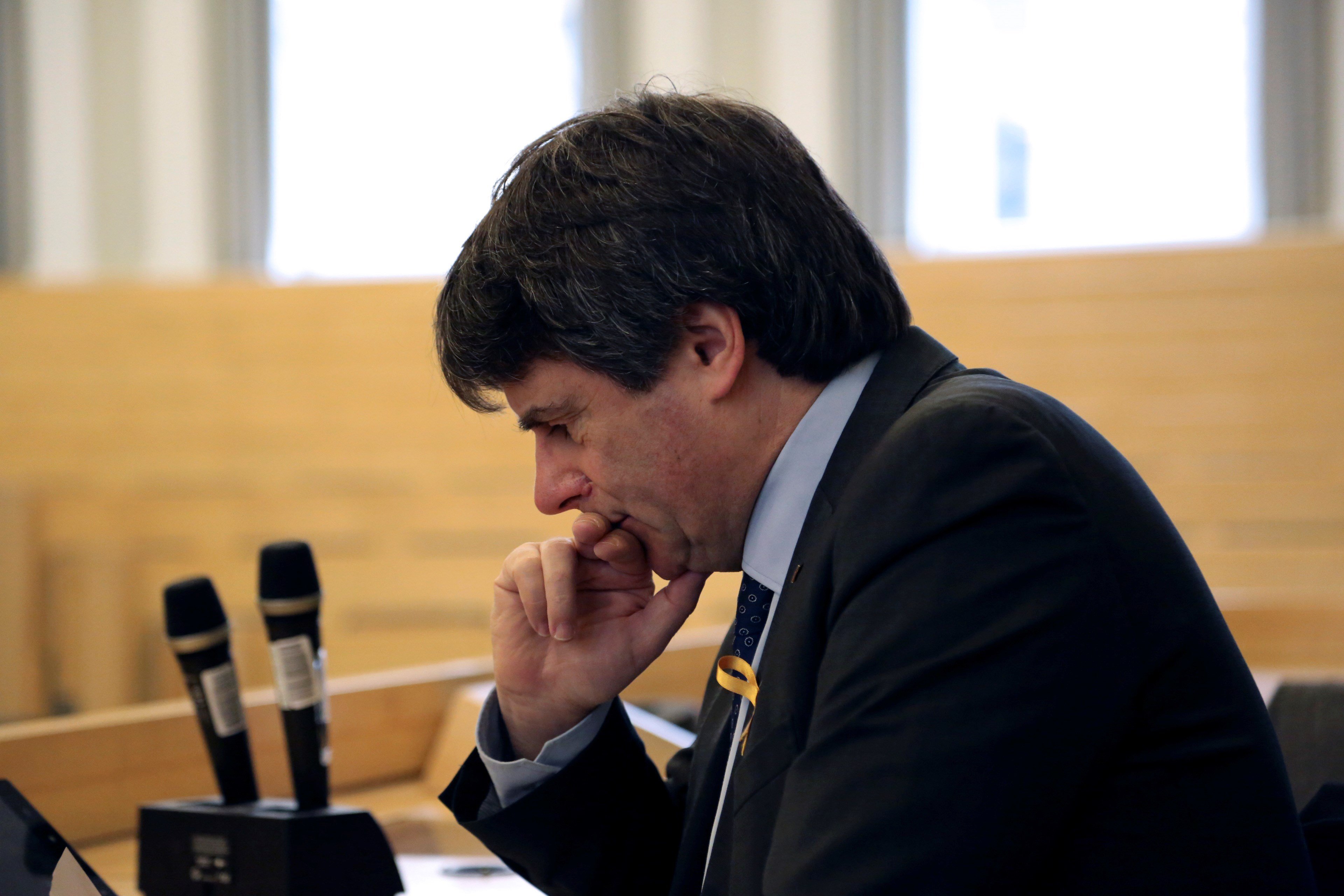 El expresidente de la Generalitat Carles Puigdemont durante una de sus últimas apariciones antes de ser detenido.
