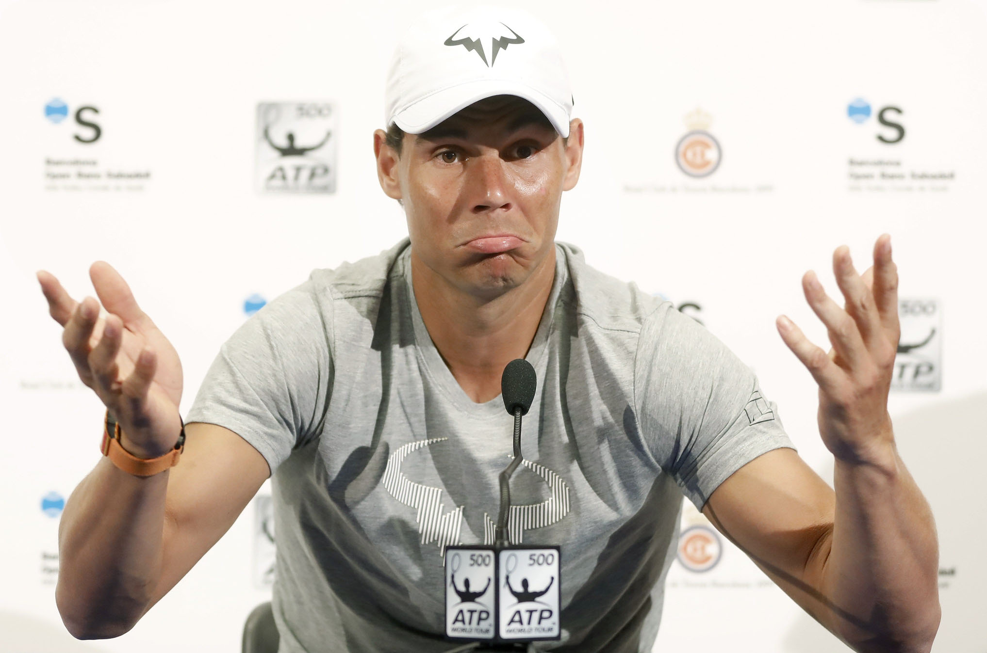 Rafa Nadal, en la rueda de prensa previa a su debut en el Barcelona Open Banc Sabadell-Trofeo Conde de Godó.