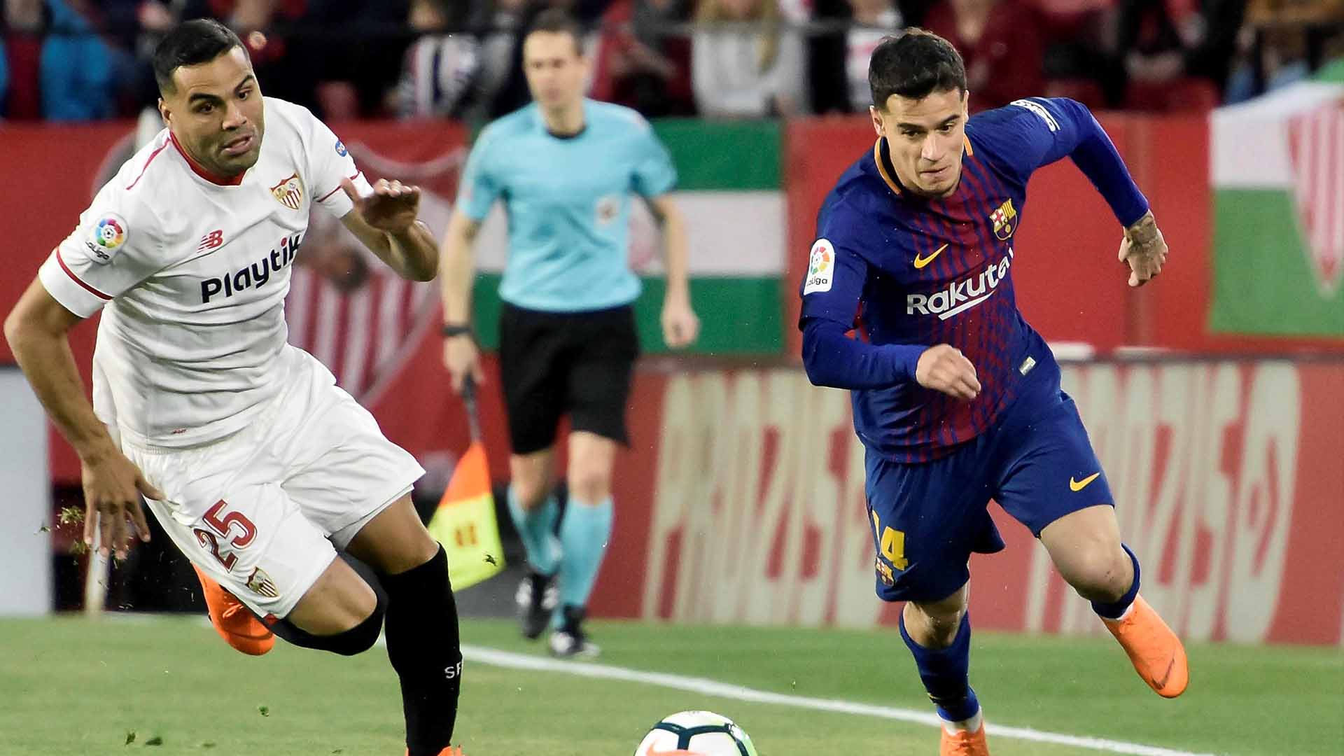 El Barça llega a la final para terminar de superar la dura eliminación en Champions ante la Roma, mientras que el Sevilla lleva un mes sin lograr una victoria. / EFE