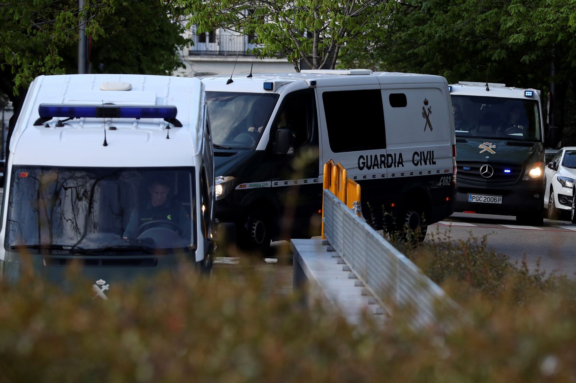 Furgón que trasladó a Jordi Sànchez hasta el Tribunal Supremo.