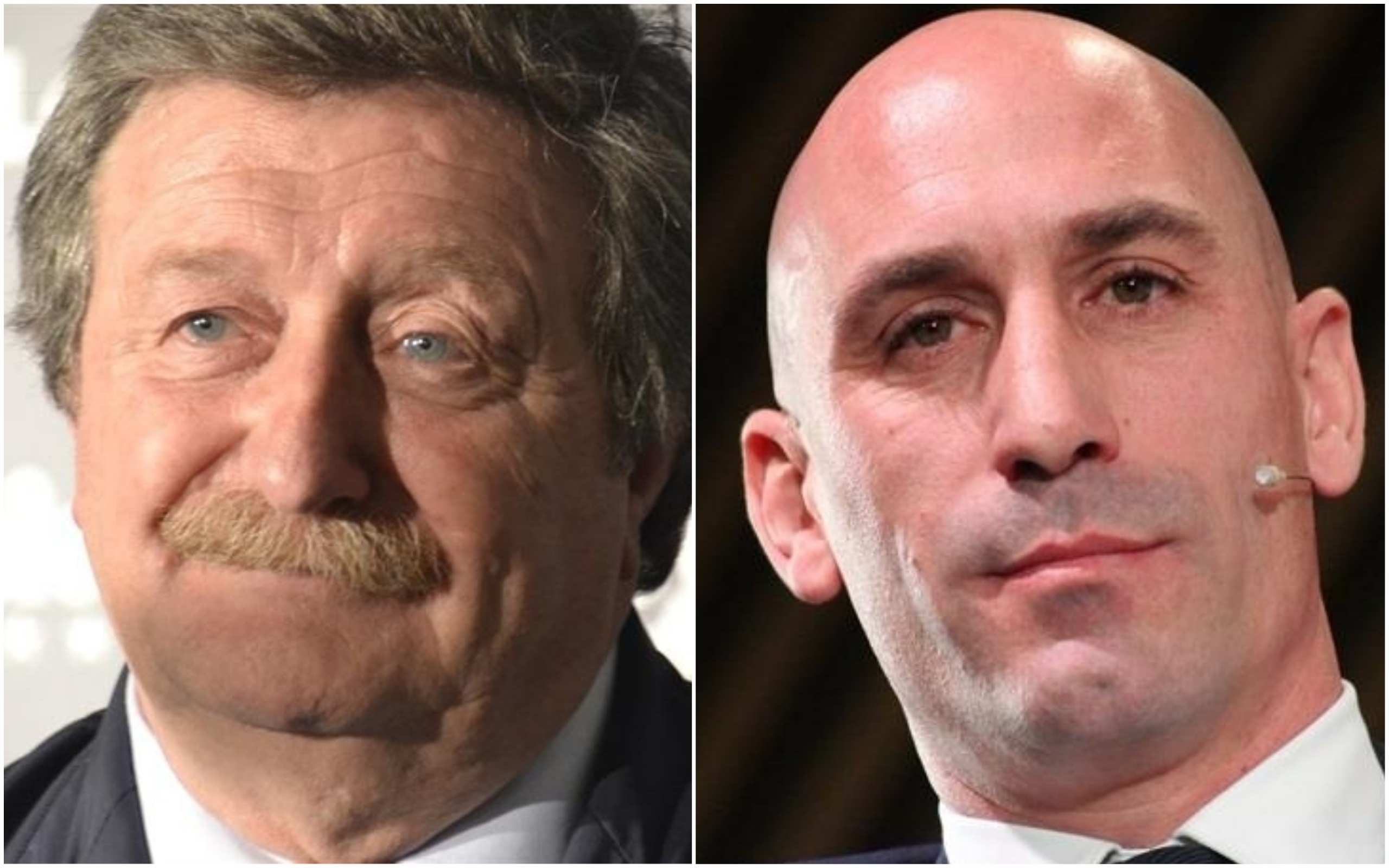 Los candidatos a la presidente de la RFEF, Juan Luis Larrea y Luis Rubiales.
