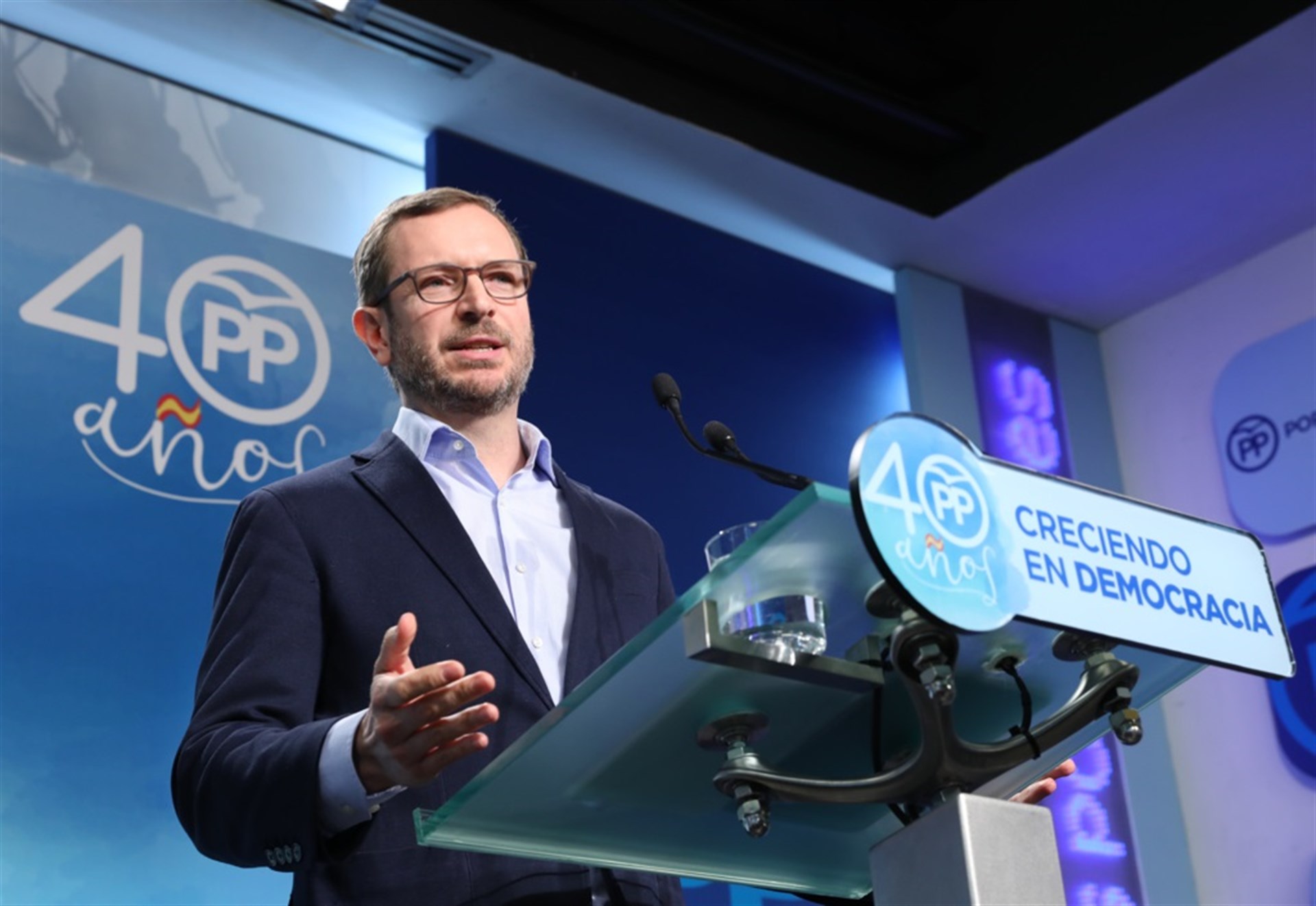 El vicesecretario de Política Social y Sectorial del PP tras la rueda de prensa tras el Comité de dirección de su partido .