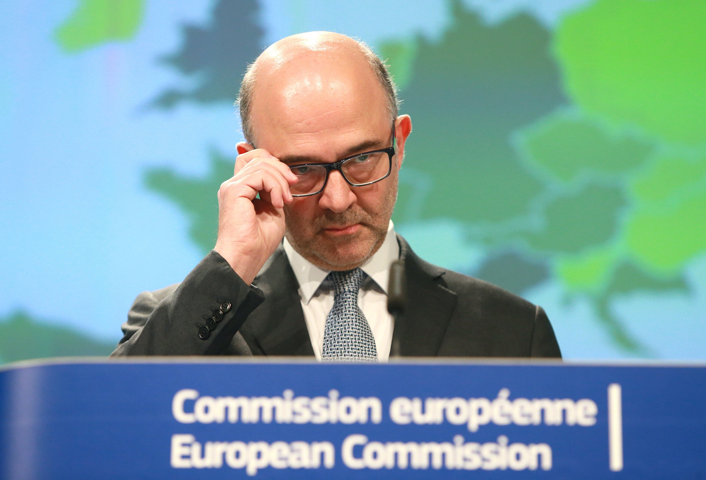 El comisario de Asuntos Económicos y Financieros, Pierre Moscovici, durante la presentación de las previsiones.