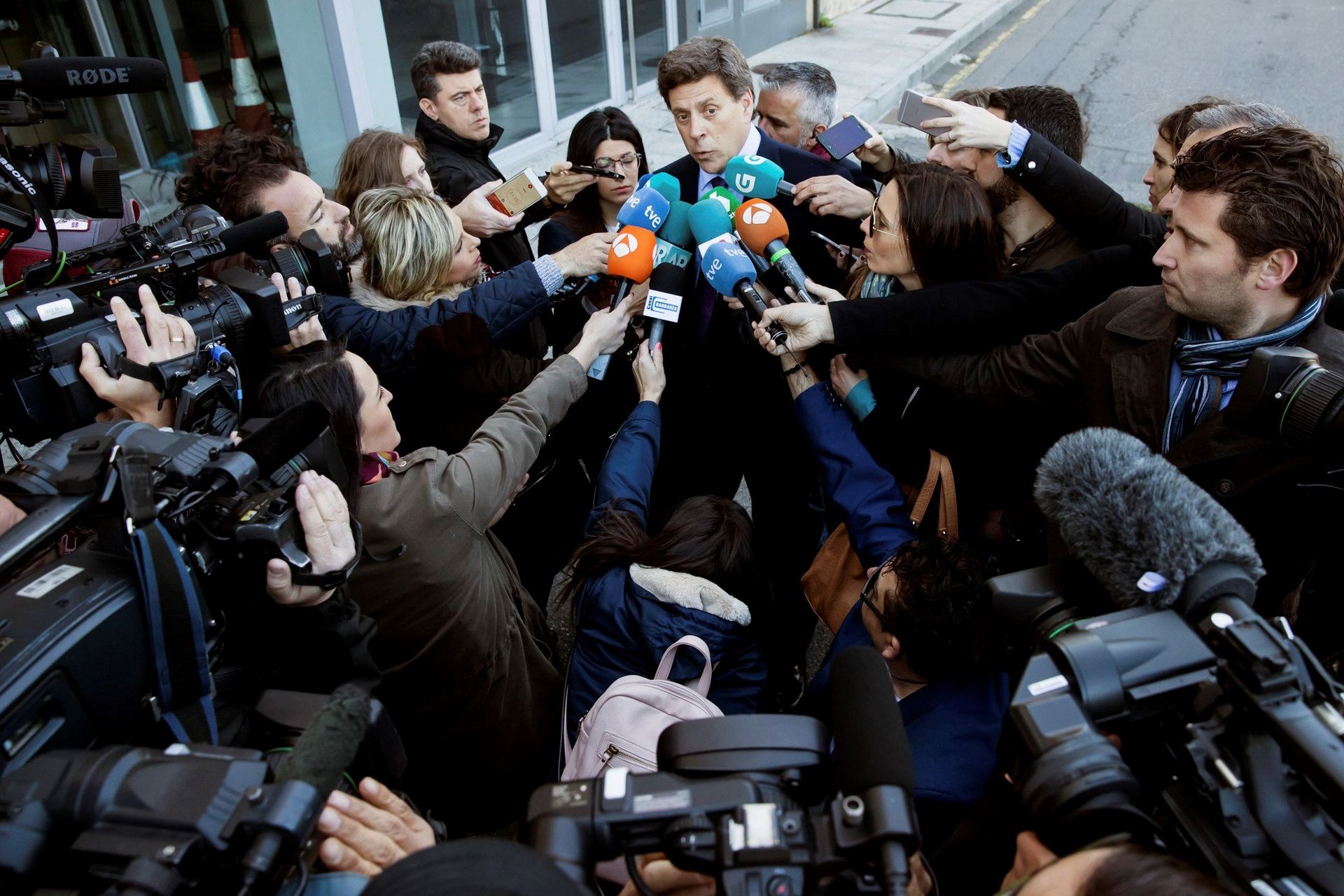 El padre de Diana Quer, Jose Carlos Quer, a su llegada al juzgado.