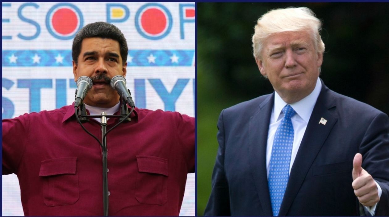 Montaje de imágenes de los líderes de Venezuela, el reelegido Nicolás Maduro, y norteamericano, Donald Trump.