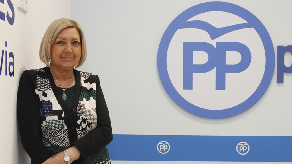 Paloma Sanz, en la sede del PP. / Nerea Llorente