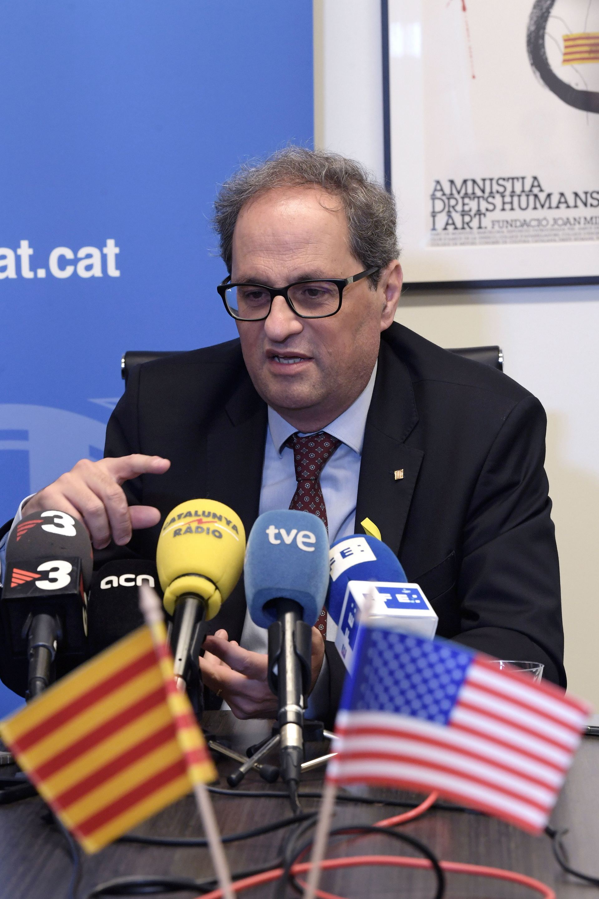 Torra ofrece una rueda de prensa en Washington
