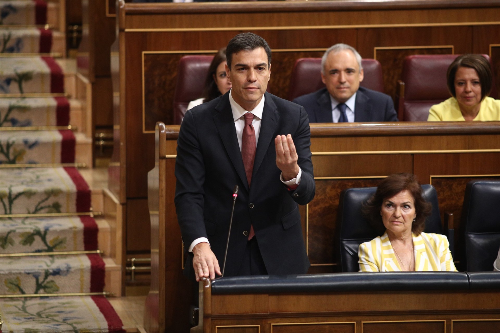 El presidente del Gobierno, Pedro Sánchez, durante el último pleno celebrado en la Cámara Baja.