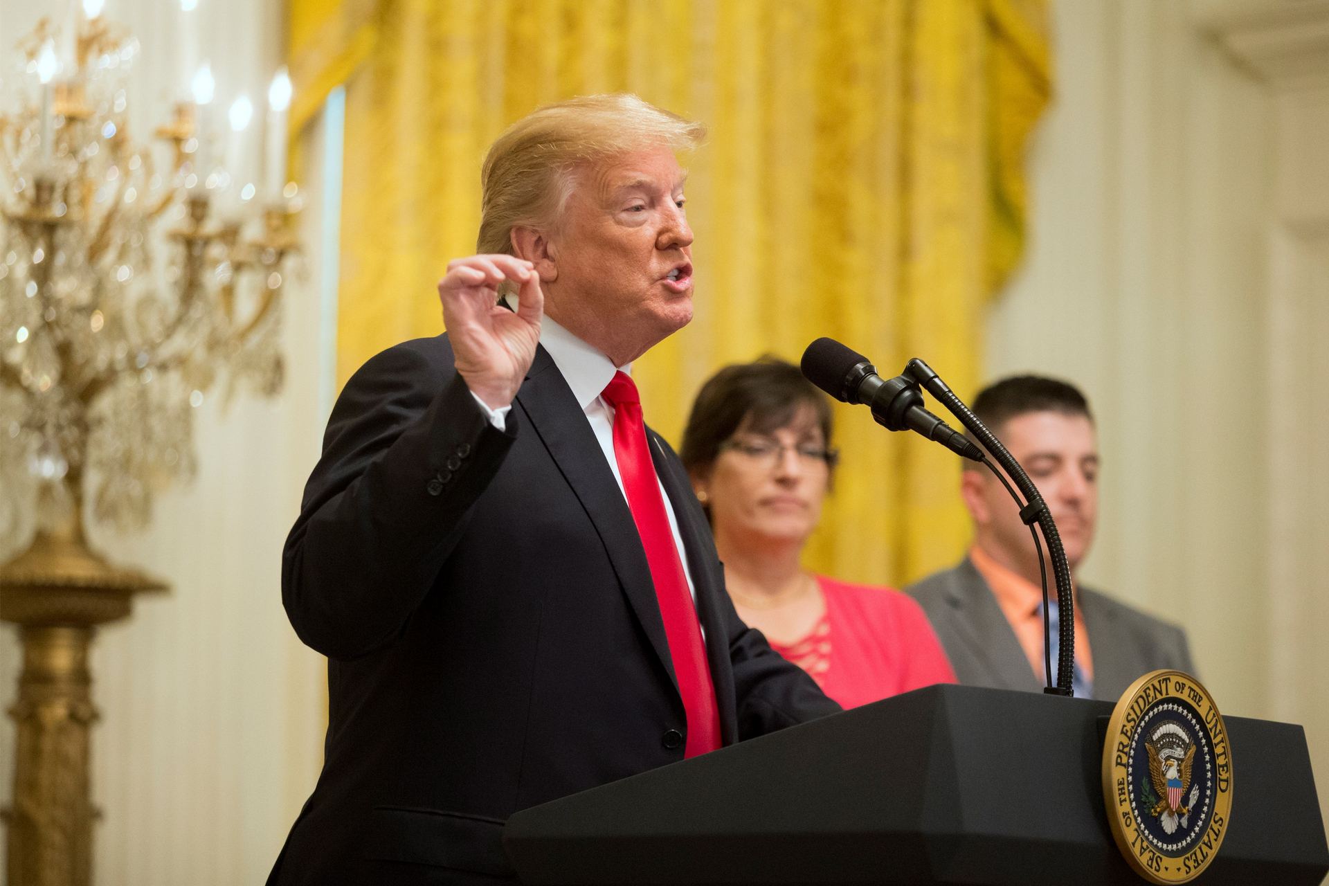 Donald Trump asiste a un acto por la celebración de los seis meses de su reforma fiscal en Washington