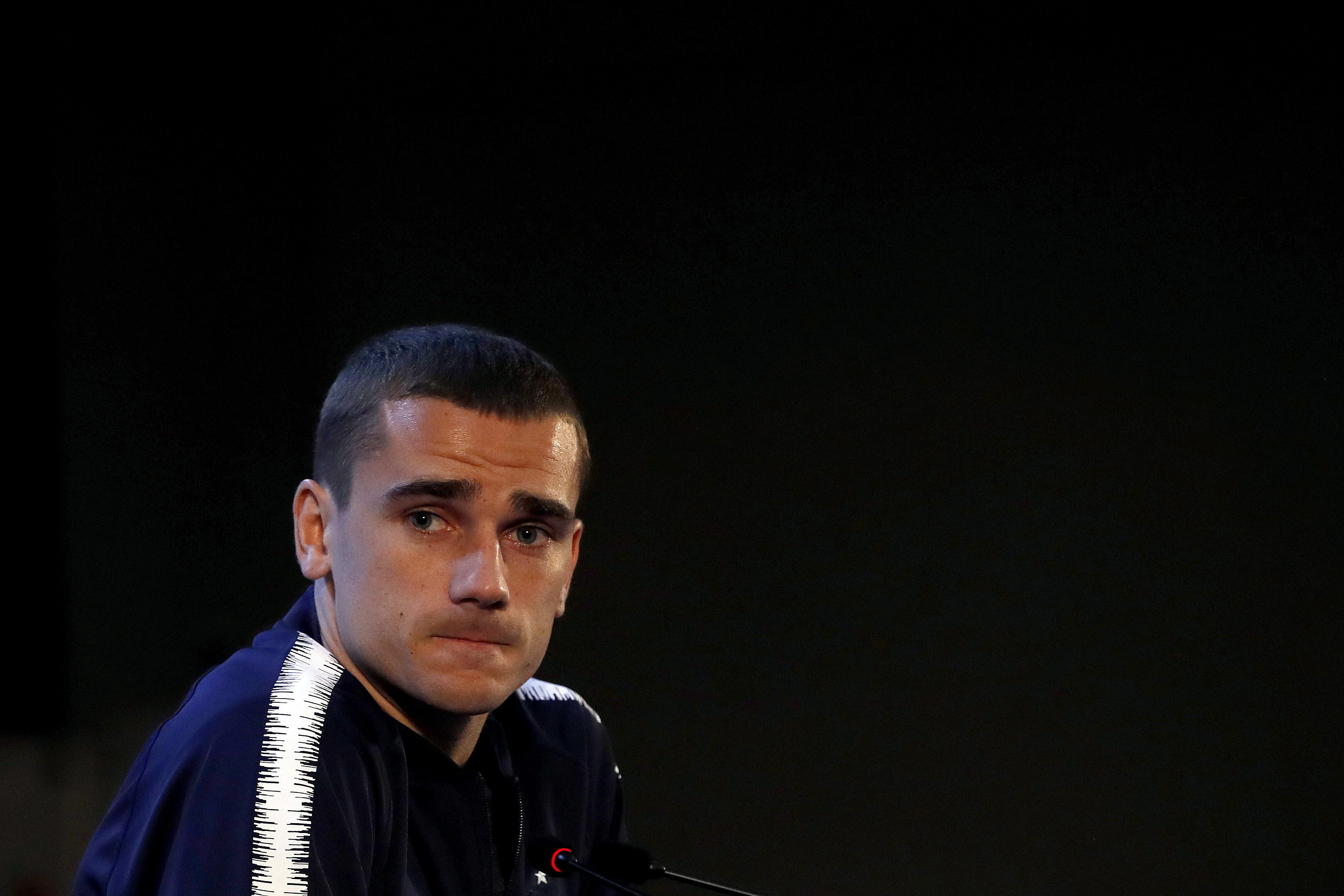 El futbolista francés Antoine Griezmann, con contrato con el Atlético de Madrid, durante la rueda de prensa ofrecida en la localidad rusa de Istra.