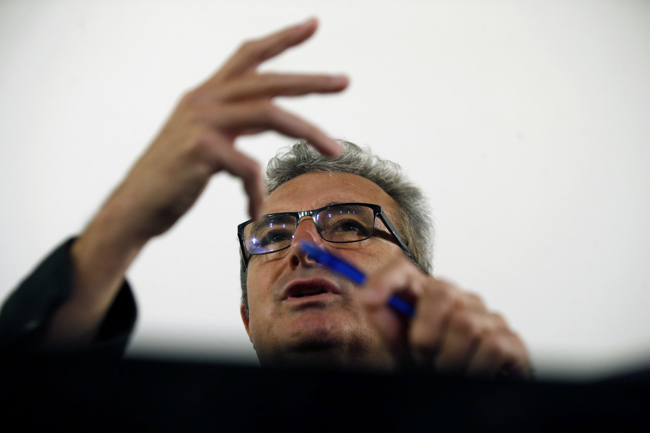 El nuevo presidente de la Academia de Cine, Mariano Barroso, durante la rueda de prensa ofrecida ayer en Madrid.