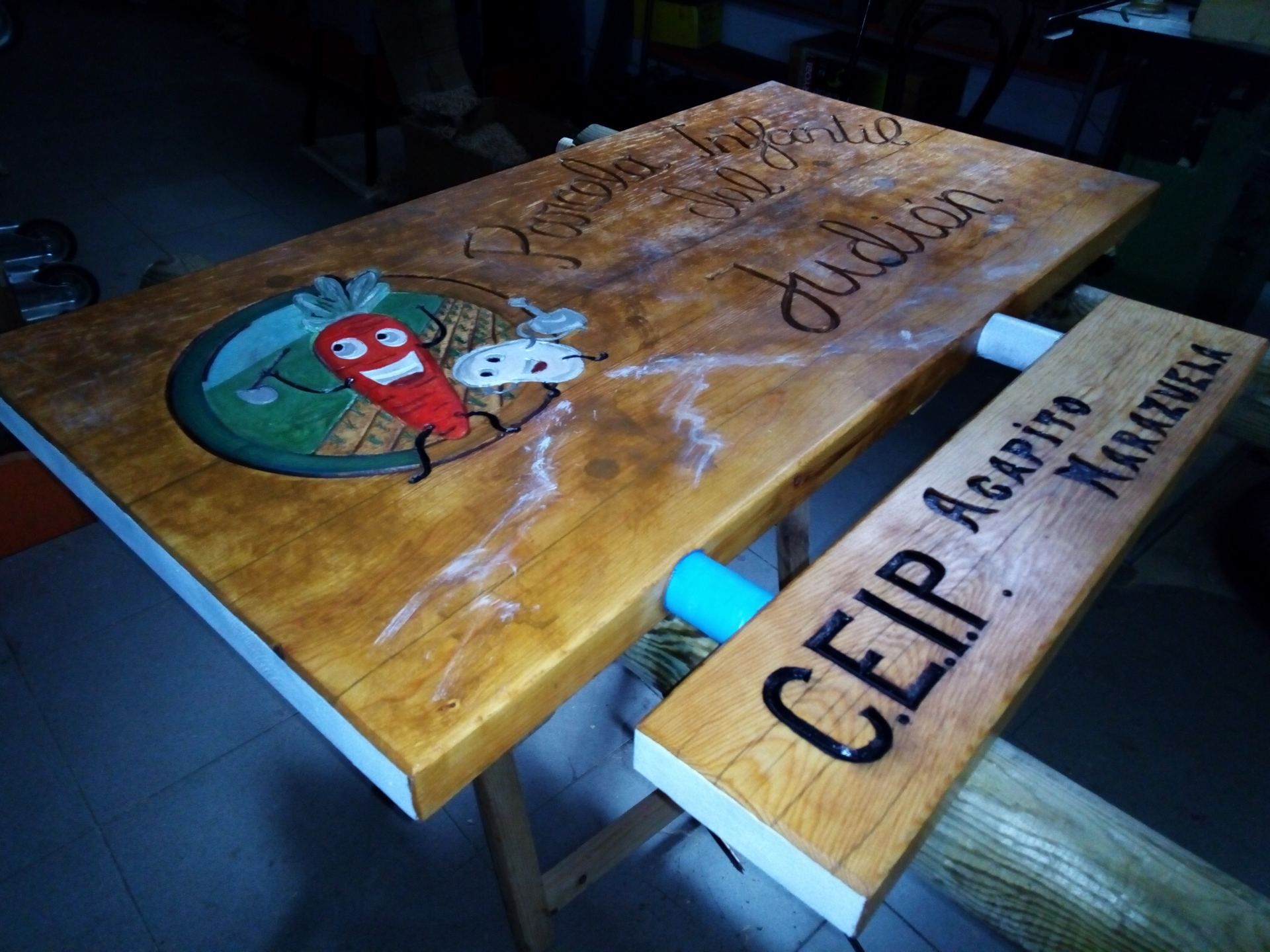 Imagen del cartel que se mostrará en la huerta de los niños.