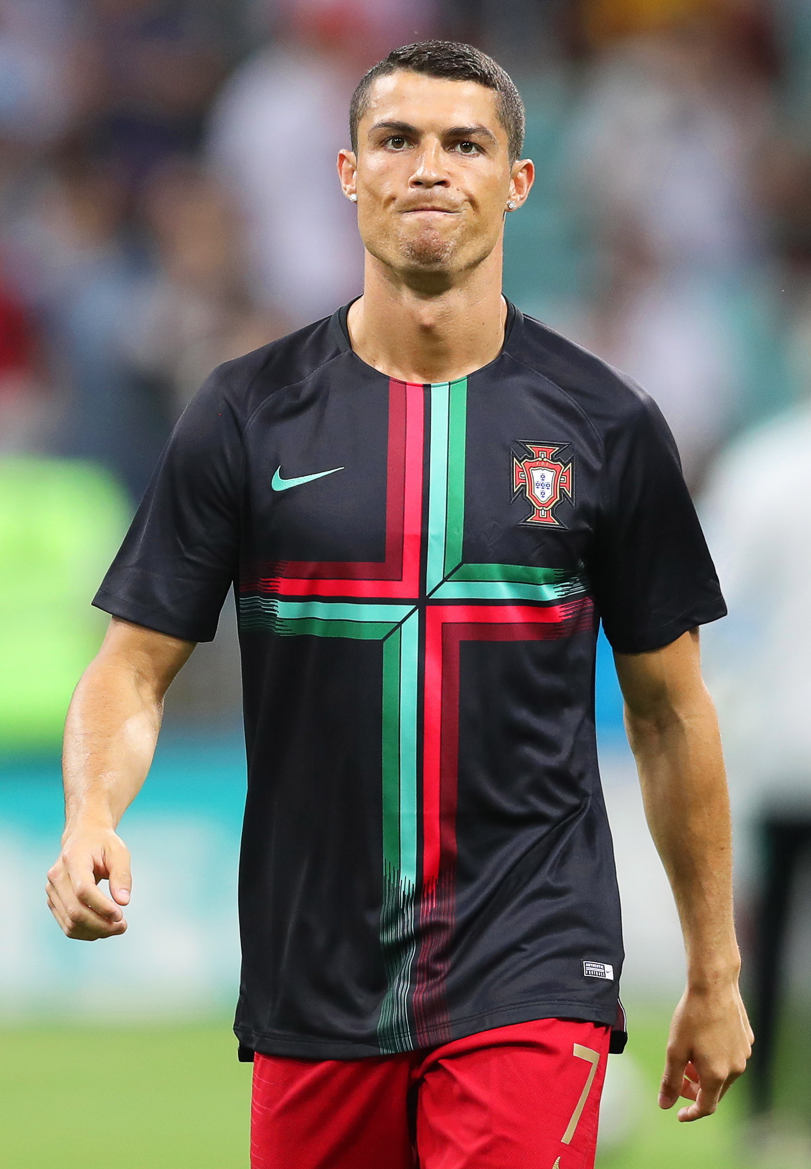 Cristiano Ronaldo, en la previa del partido entre Portugal y España.