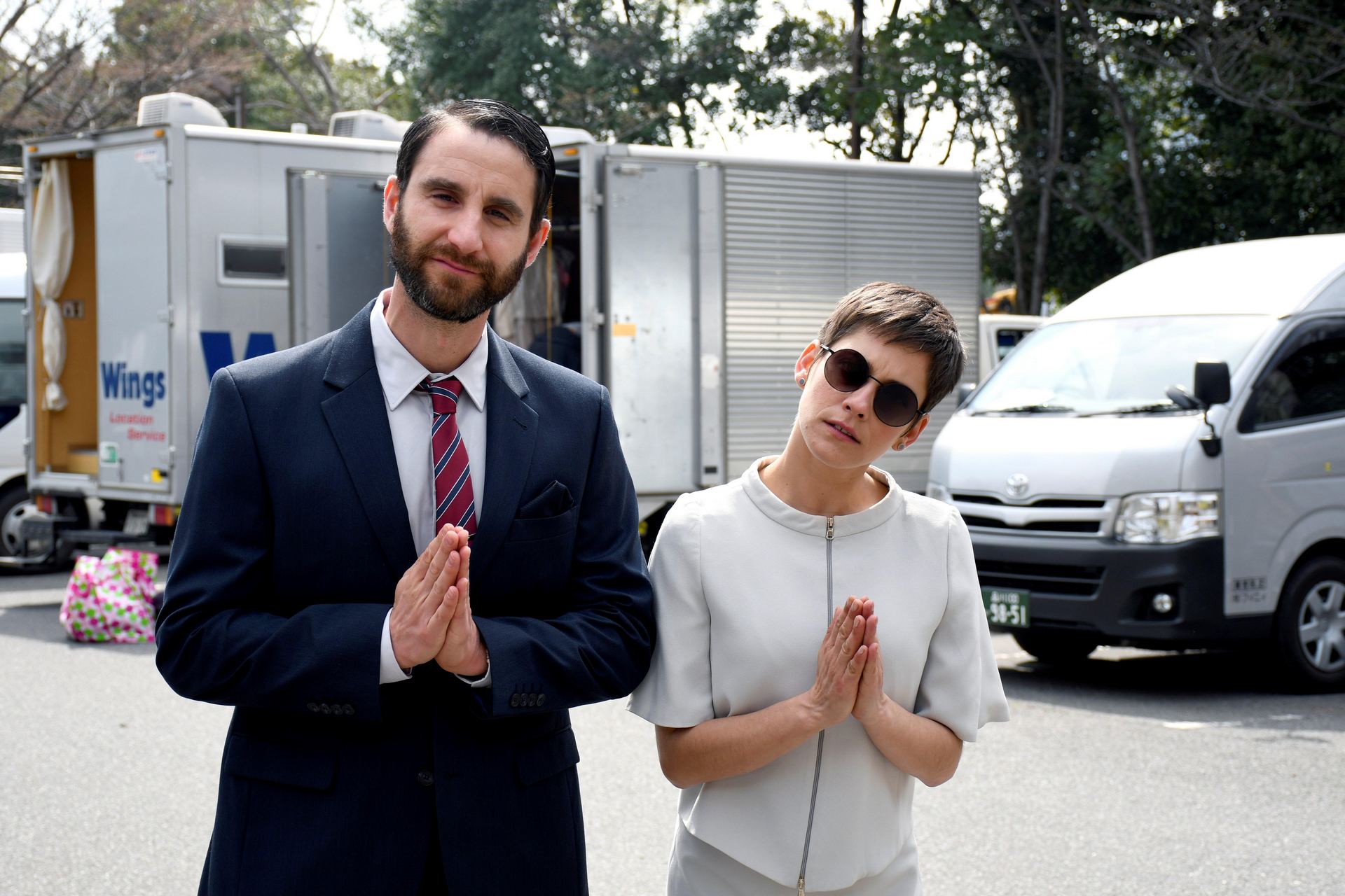 Dani Rovira y María León durante un momento del rodaje que acaban de empezar juntos.