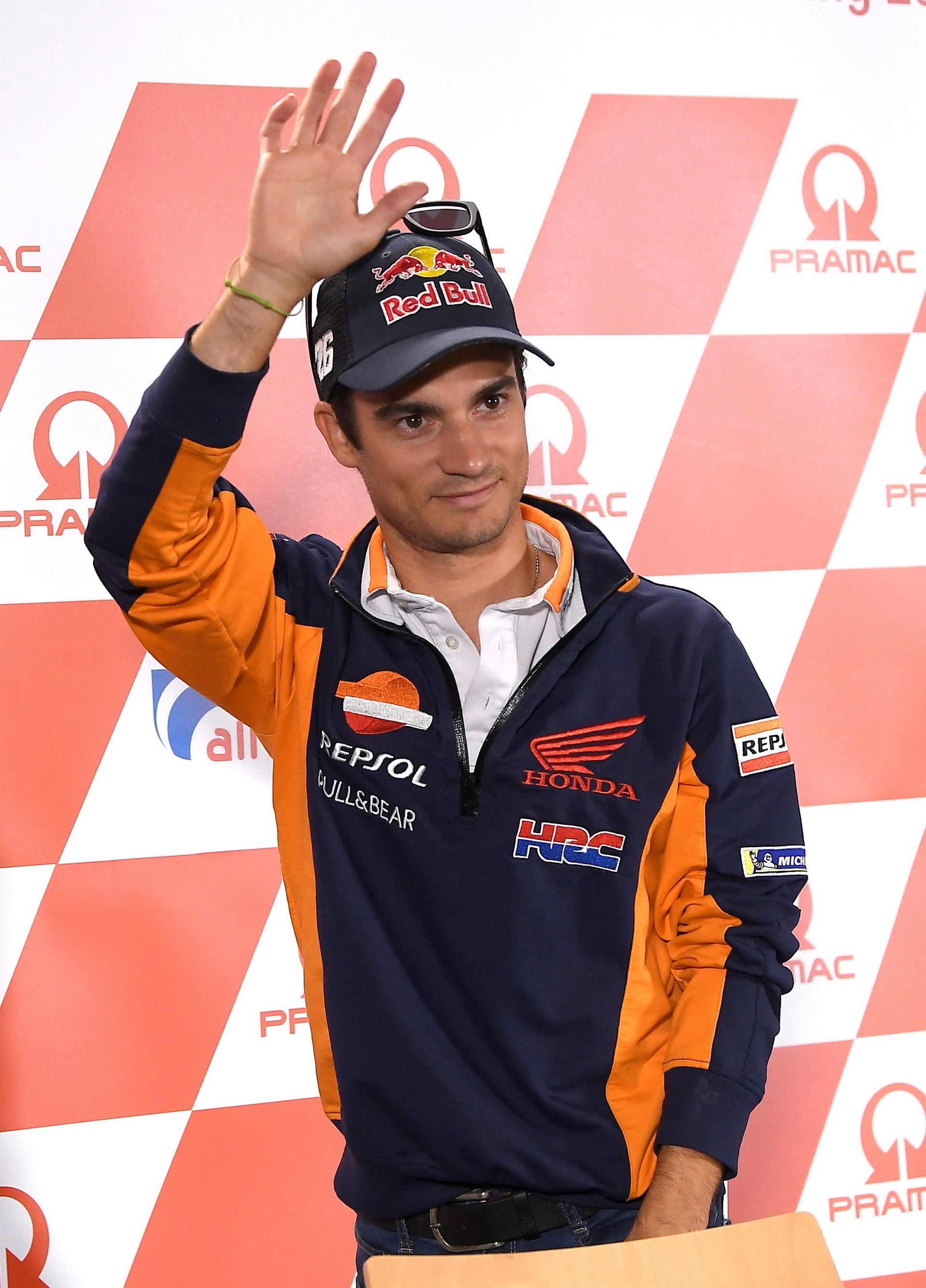 Dani Pedrosa durante el anuncio de su despedida de la competición.