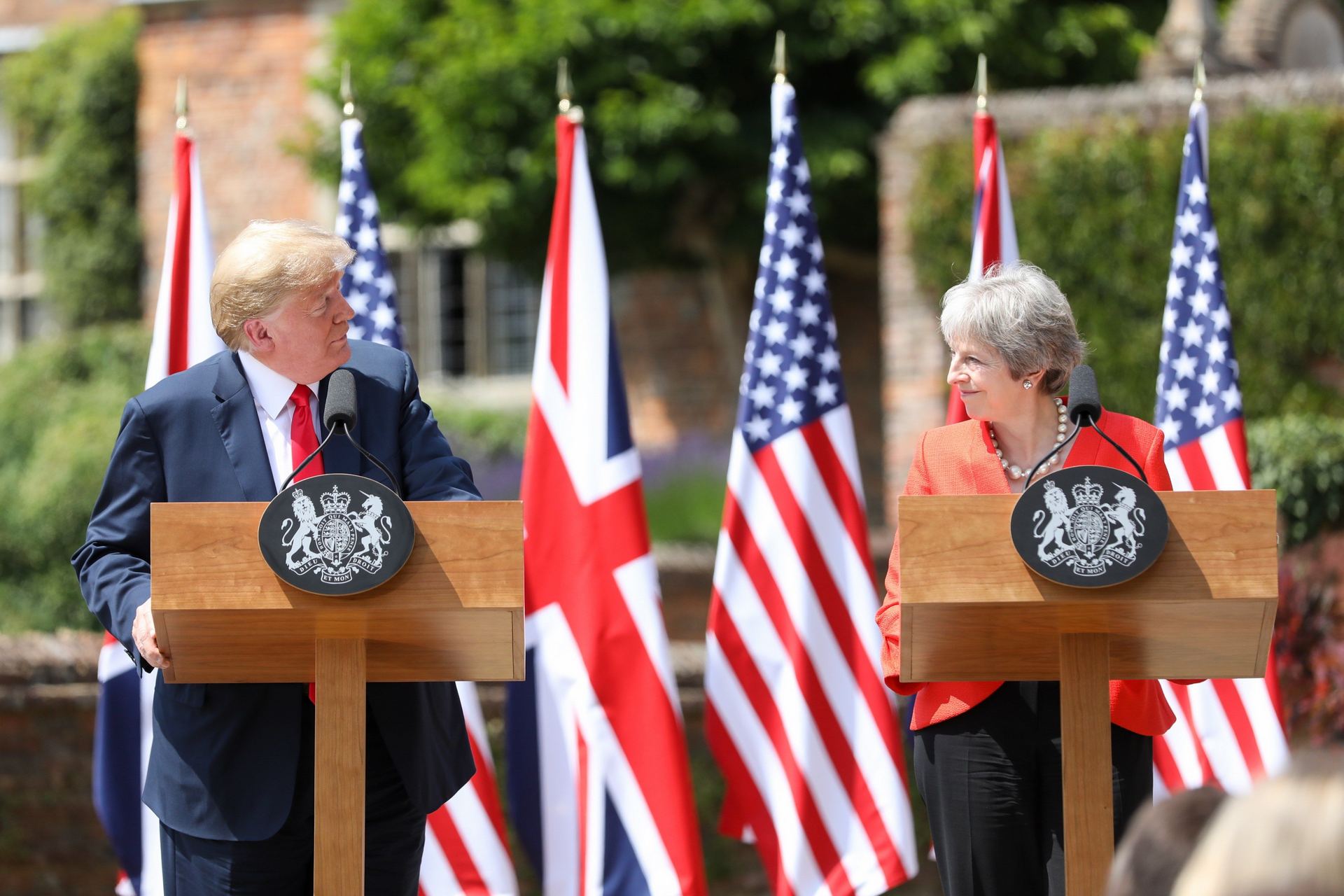 Donald Trump, y la primera ministra británica, Theresa May, dieron una rueda de prensa conjunta.