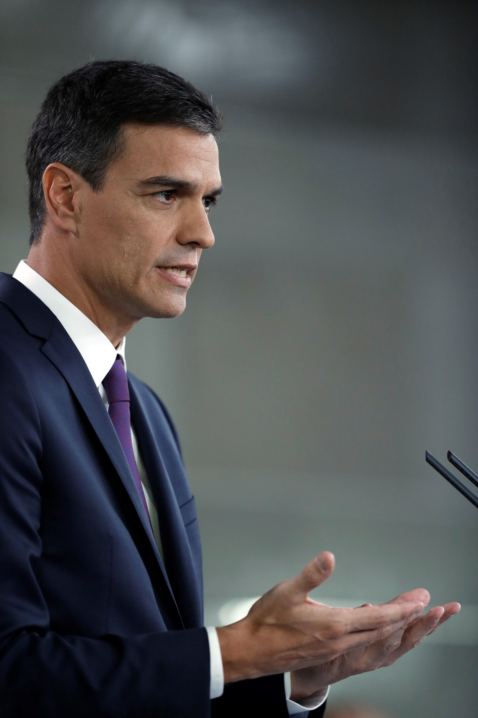 El presidente del Gobierno, Pedro Sánchez, tras el Consejo de Ministros.